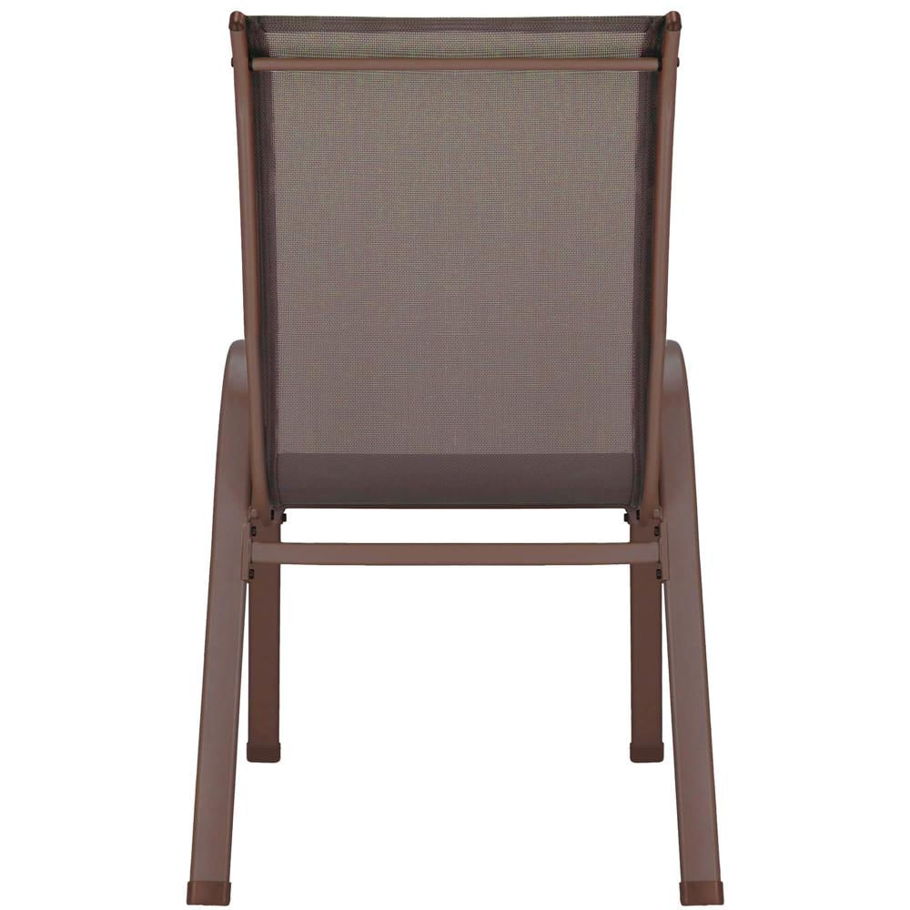 Set 4 scaune gradina cu brate, cadru otel si sezut textilene, 53x72x92 cm, maro — imaginea 22