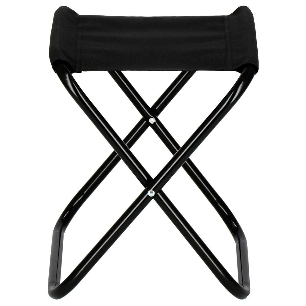 Scaun pliabil pentru camping sau pescuit, cadru metalic, maxim 100 kg, 26x26x34 cm, negru — imaginea 2