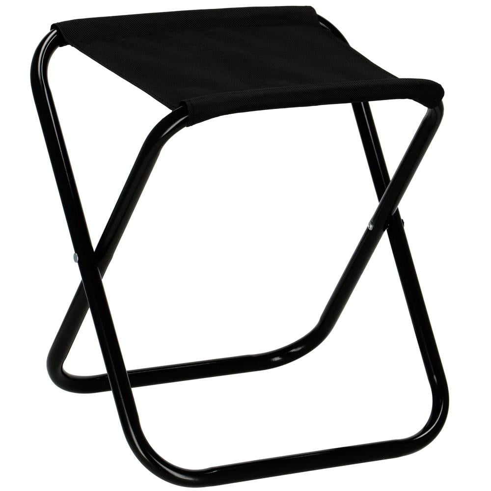 Scaun pliabil pentru camping sau pescuit, cadru metalic, maxim 100 kg, 26x26x34 cm, negru — imaginea 4