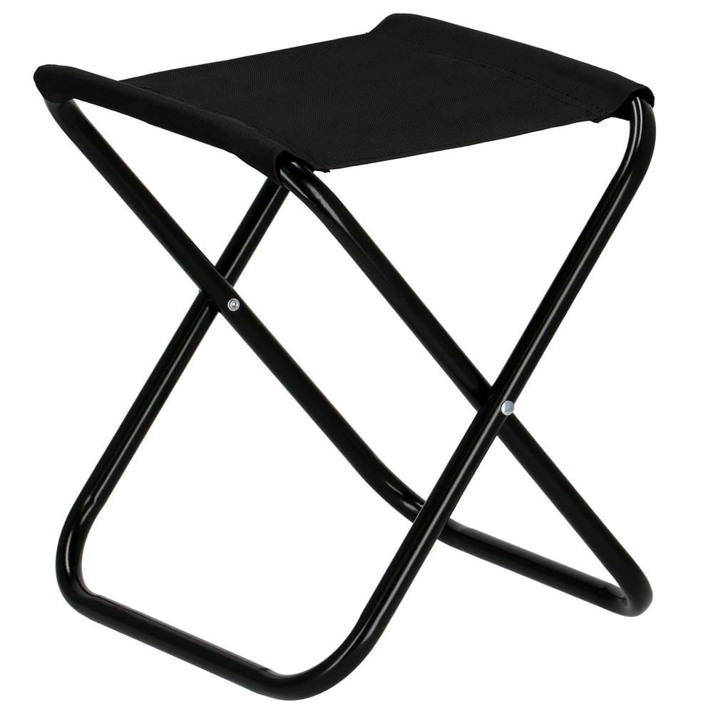 Scaun pliabil pentru camping sau pescuit, cadru metalic, maxim 100 kg, 26x26x34 cm, negru — imaginea 5