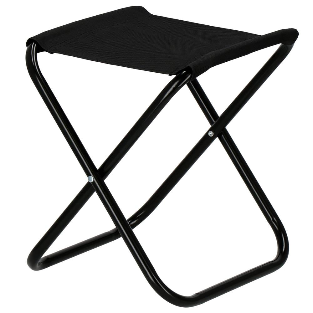 Scaun pliabil pentru camping sau pescuit, cadru metalic, maxim 100 kg, 26x26x34 cm, negru — imaginea 7