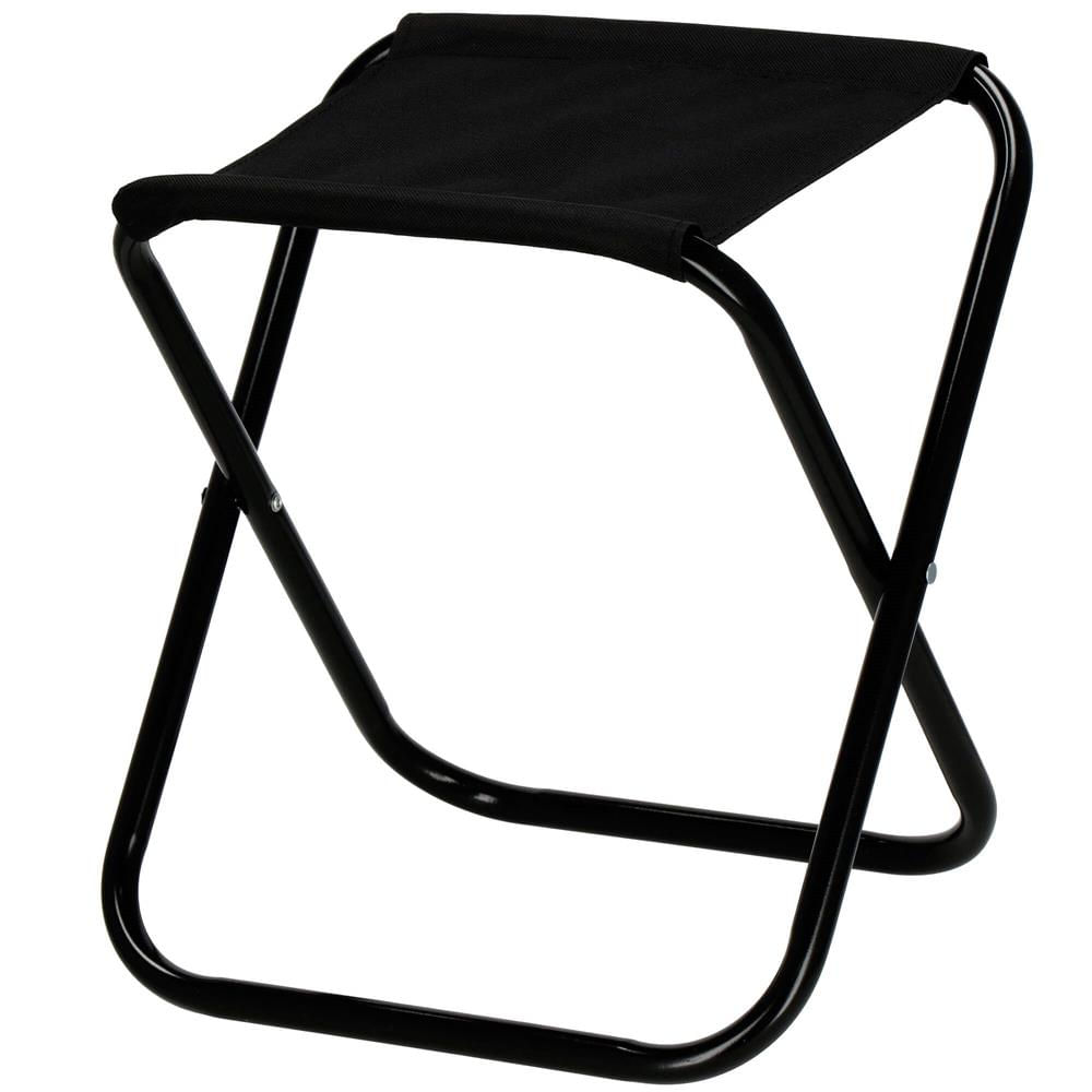 Scaun pliabil pentru camping sau pescuit, cadru metalic, maxim 100 kg, 26x26x34 cm, negru — imaginea 14
