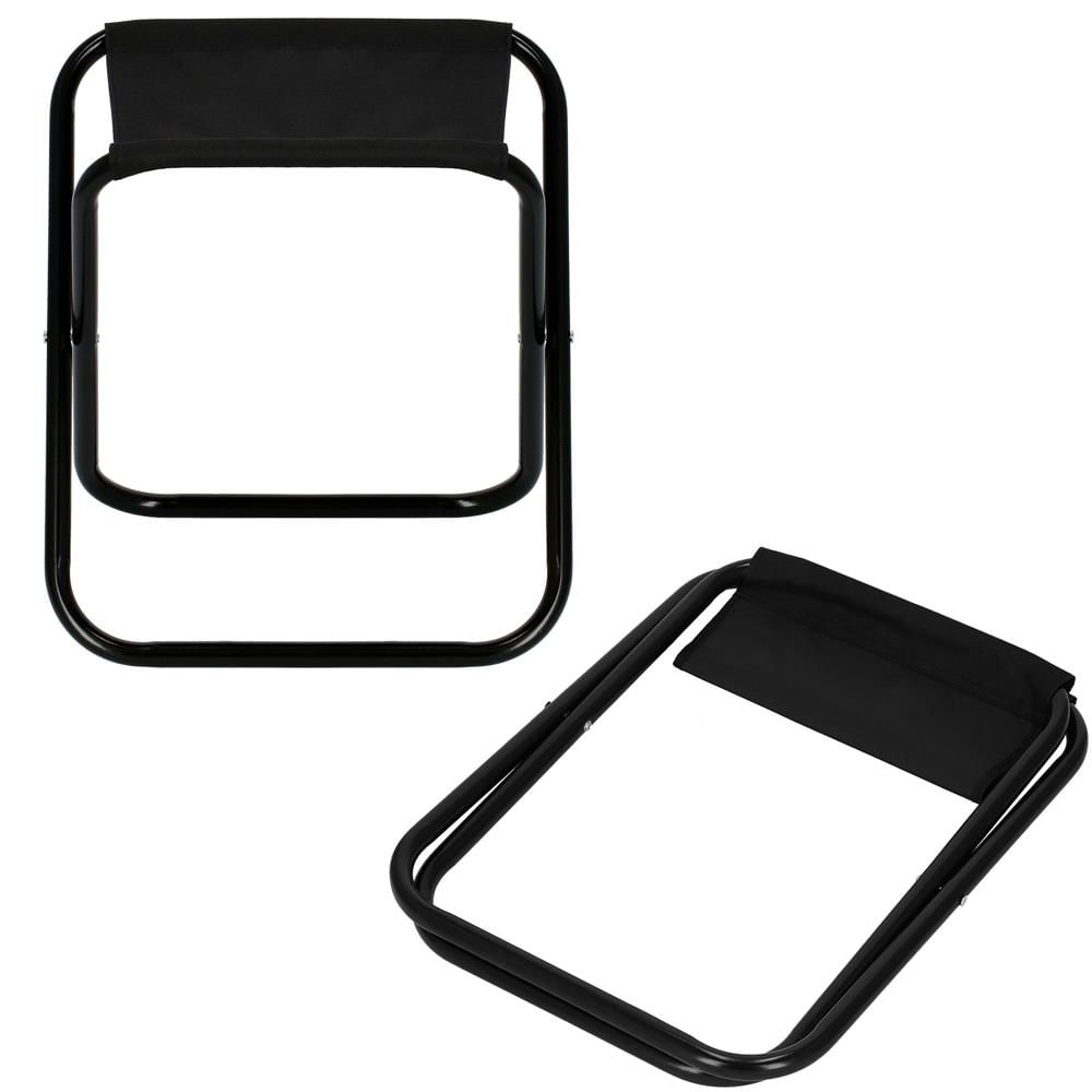 Scaun pliabil pentru camping sau pescuit, cadru metalic, maxim 100 kg, 26x26x34 cm, negru — imaginea 15
