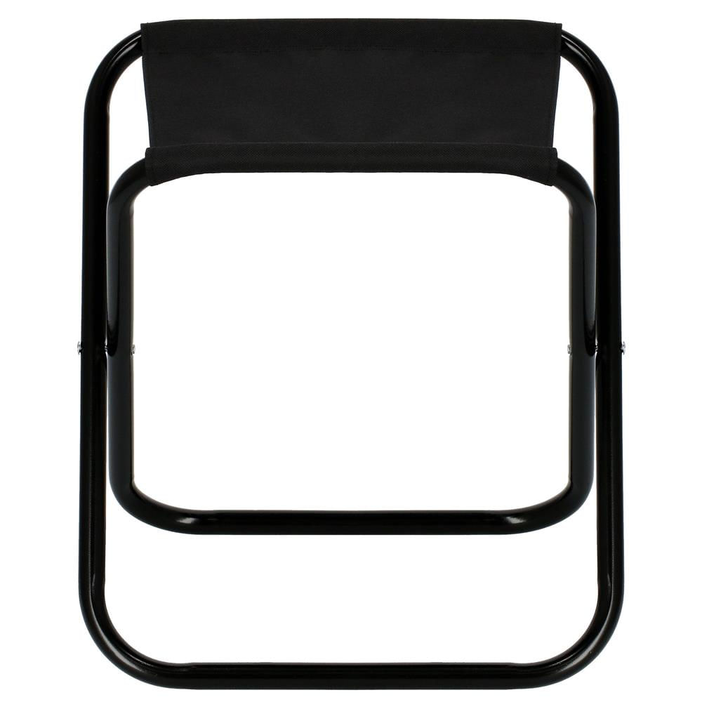 Scaun pliabil pentru camping sau pescuit, cadru metalic, maxim 100 kg, 26x26x34 cm, negru — imaginea 17