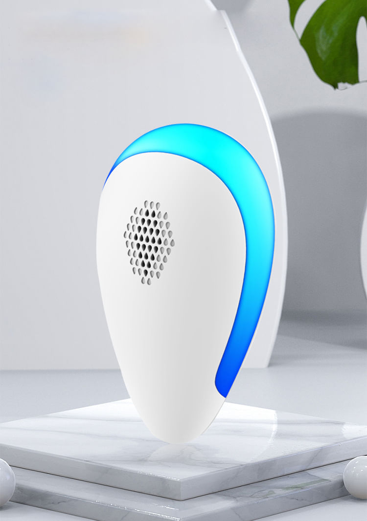 VU-TEK Dispozitiv ultrasonic anti-daunatori 3-65 kHz, 220V, pentru tantari, gandaci și rozatoare, carcasa ABS, alb/albastru. — imaginea 3