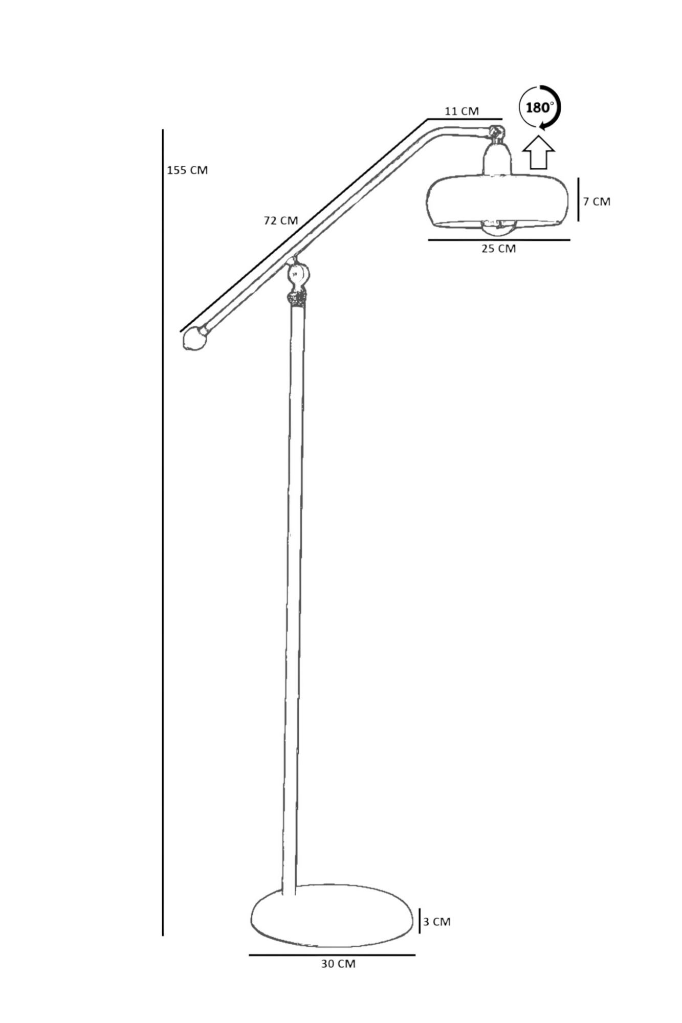 Lampadar Opviq, metal, 155 cm, portocaliu, 534LUN5561