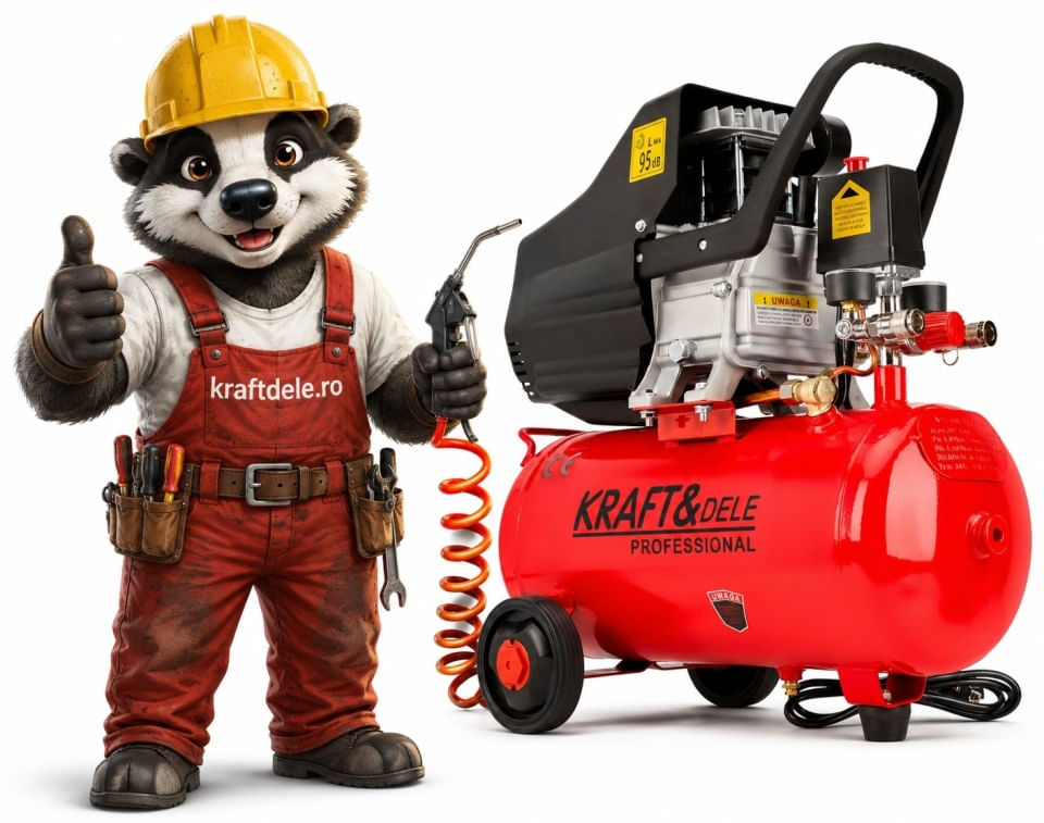 Compresor de aer cu ulei XD400, rezervor 24L, 8 bar, 133 l/min, motor 2,8 kW pentru garaj si atelier — imaginea 4