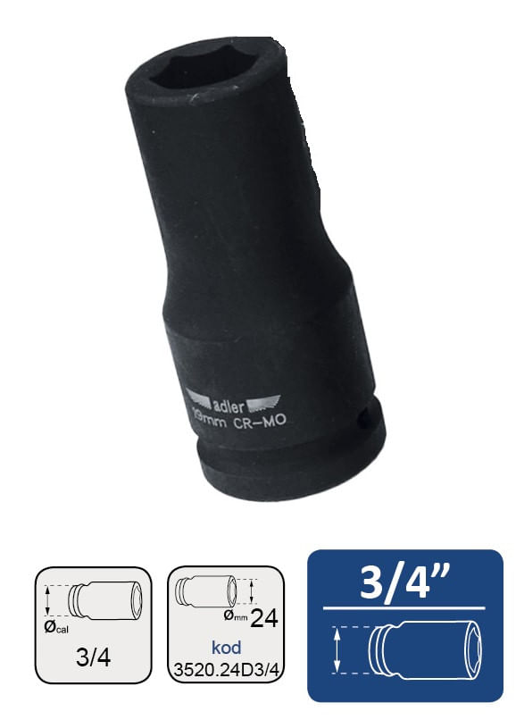 MA3520.24D3/4 CHEIE TUBULARA DE IMPACT LUNGA 3/4" 19-36MM — imaginea 2