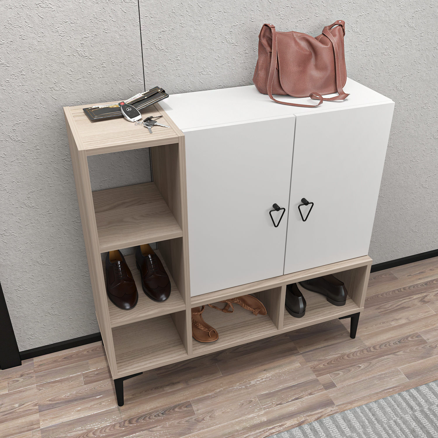 Consolă Hanah Home, PAL melaminat, 100 x 35 x 100 cm, alb/cordoba, 322RTC1503 — imaginea 4