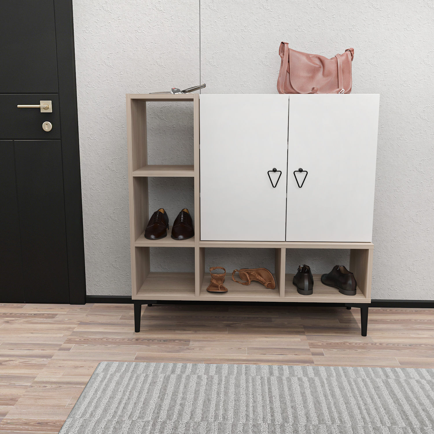 Consolă Hanah Home, PAL melaminat, 100 x 35 x 100 cm, alb/cordoba, 322RTC1503 — imaginea 6