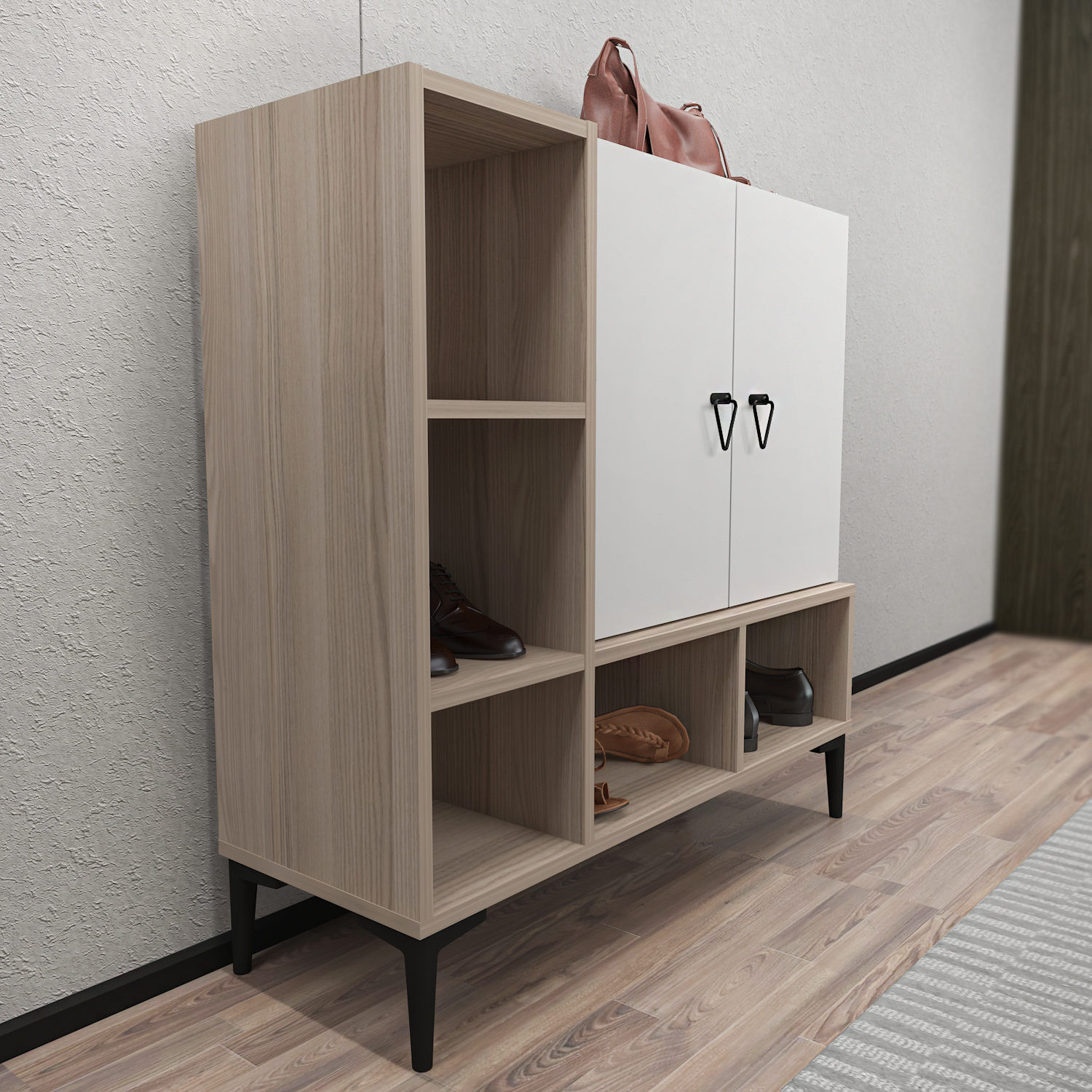 Consolă Hanah Home, PAL melaminat, 100 x 35 x 100 cm, alb/cordoba, 322RTC1503 — imaginea 7