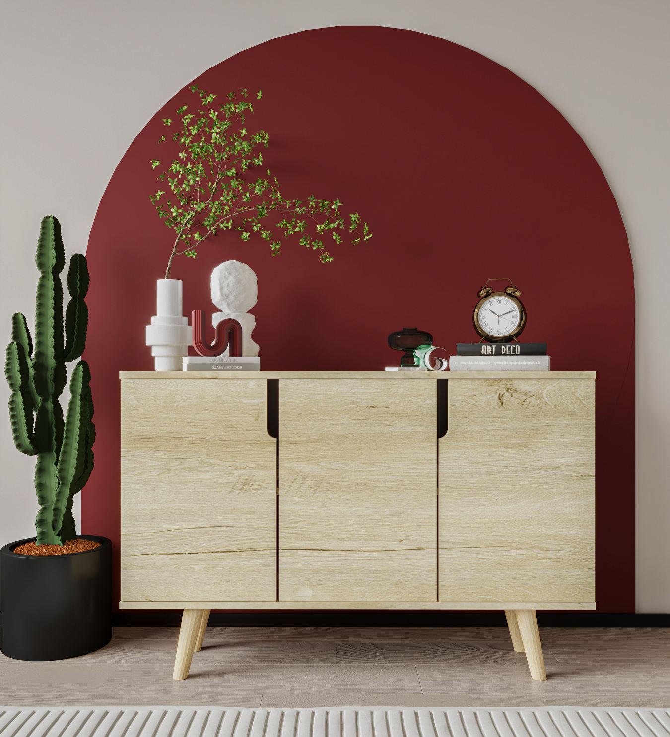 Consolă Hanah Home, PAL melaminat, 120 x 30 x 80 cm, sapphire stejar, 469ORN1520 — imaginea 3