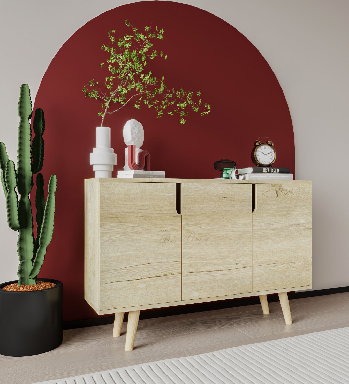Consolă Hanah Home, PAL melaminat, 120 x 30 x 80 cm, sapphire stejar, 469ORN1520 — imaginea 4