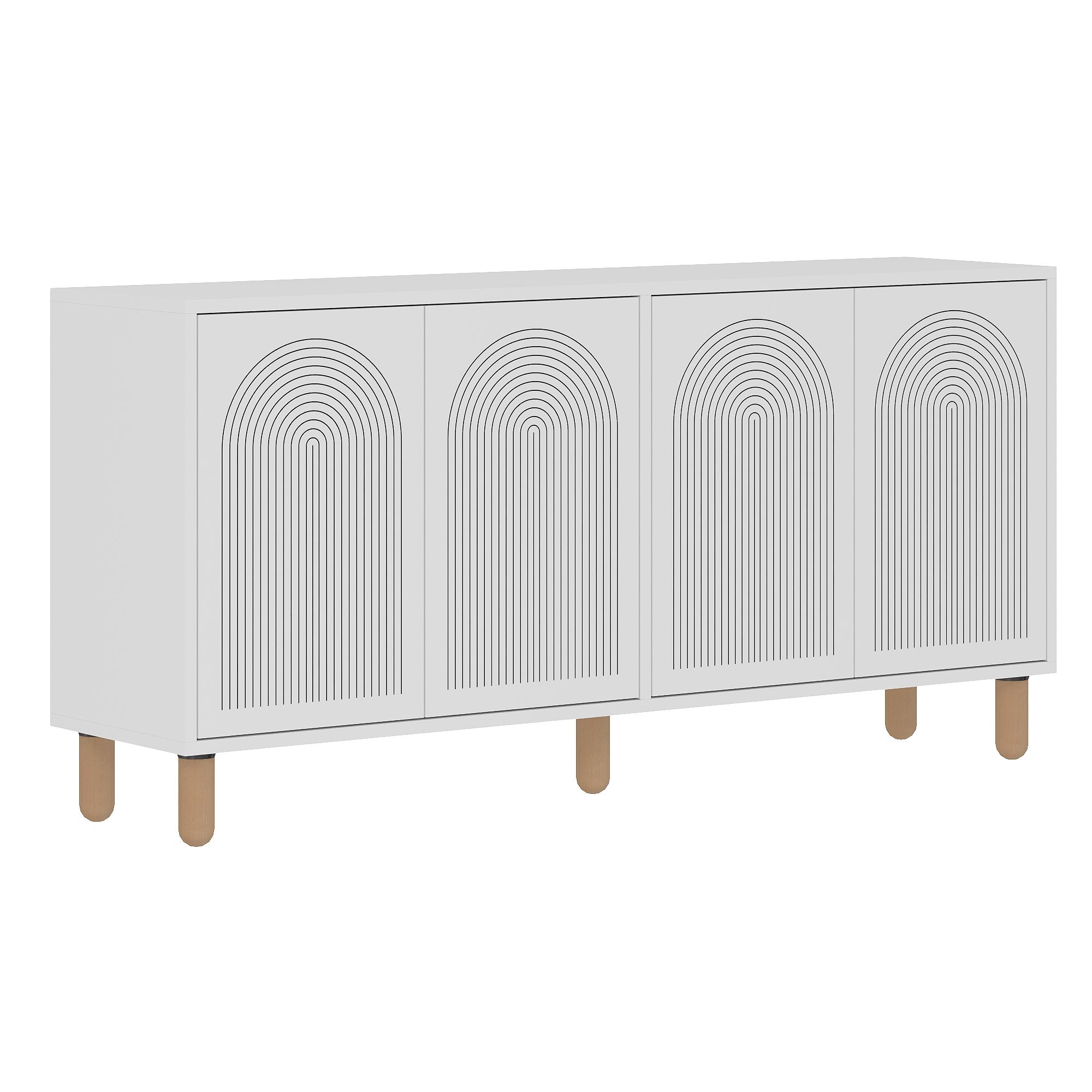 Consolă Hanah Home, PAL melaminat, 150 x 36 x 73 cm, alb, 327ODS1351 — imaginea 3
