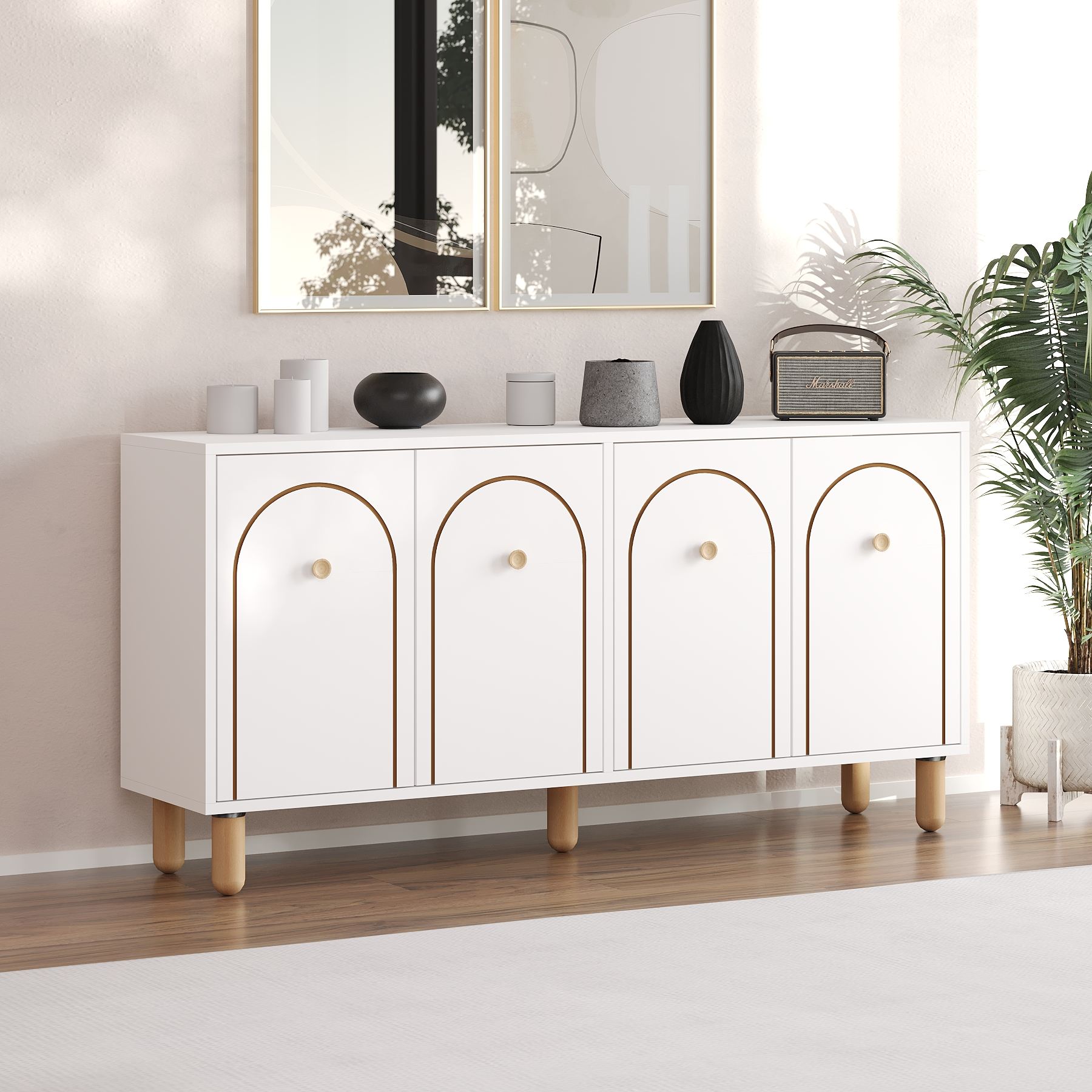 Consolă Hanah Home, PAL melaminat, 150 x 36 x 73 cm, alb, 327ODS1341 — imaginea 3