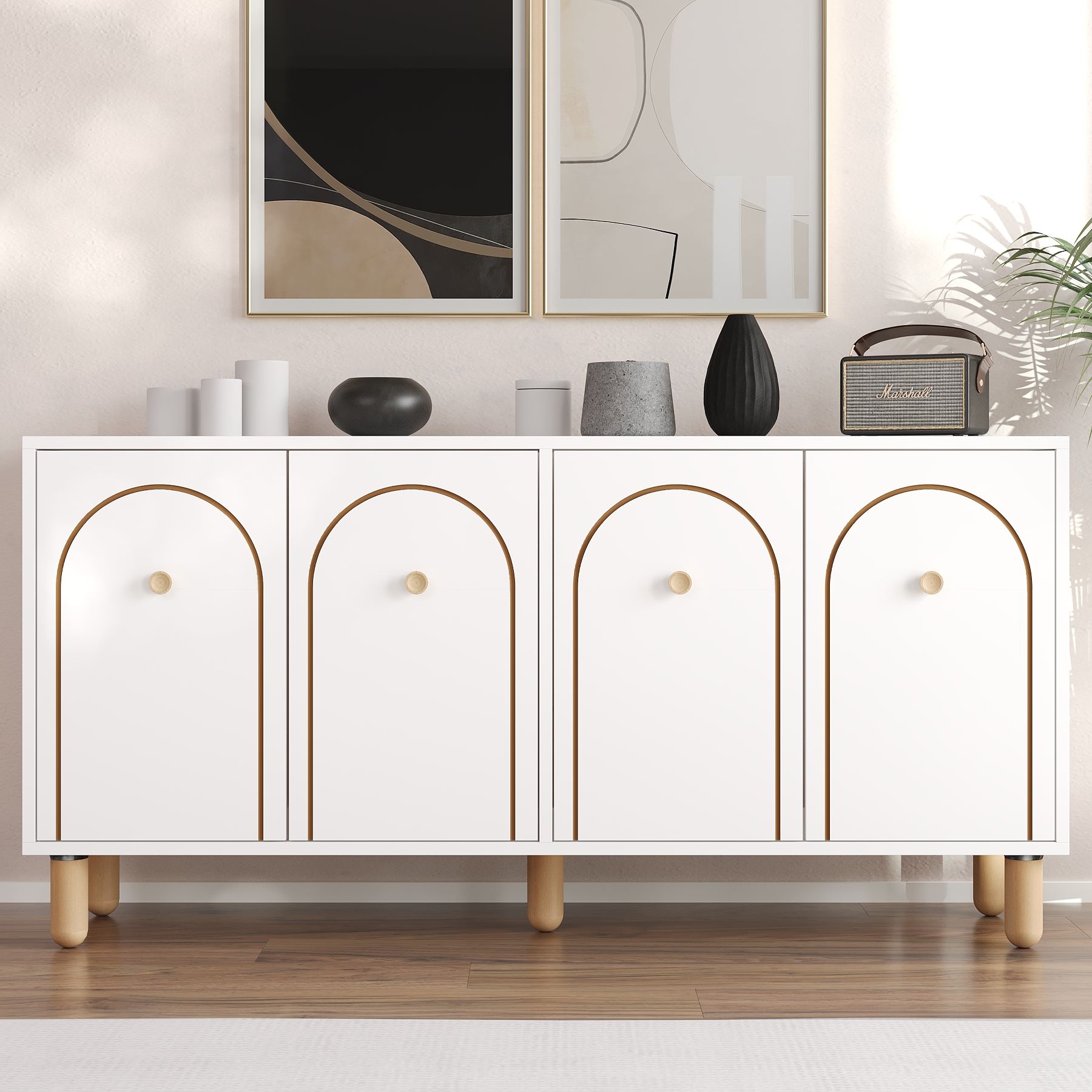 Consolă Hanah Home, PAL melaminat, 150 x 36 x 73 cm, alb, 327ODS1341 — imaginea 4
