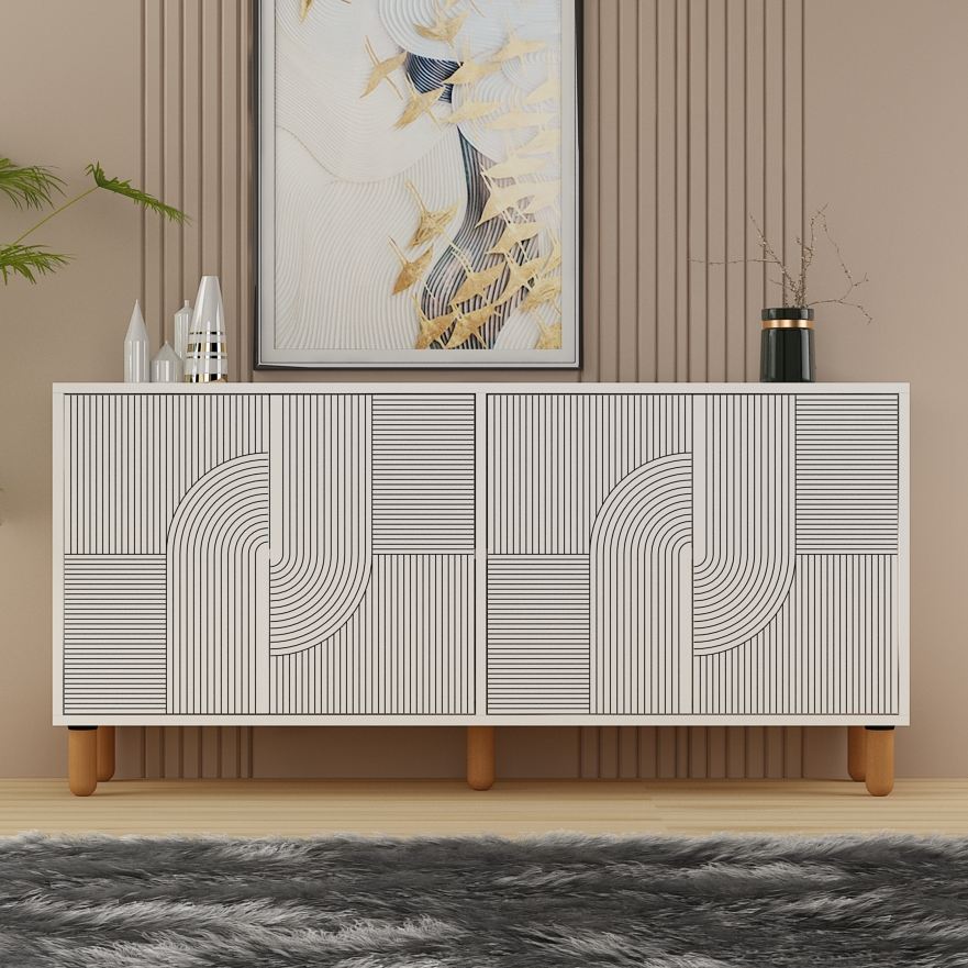 Consolă Hanah Home, PAL melaminat, 150 x 36 x 73 cm, alb, 327ODS1356 — imaginea 3