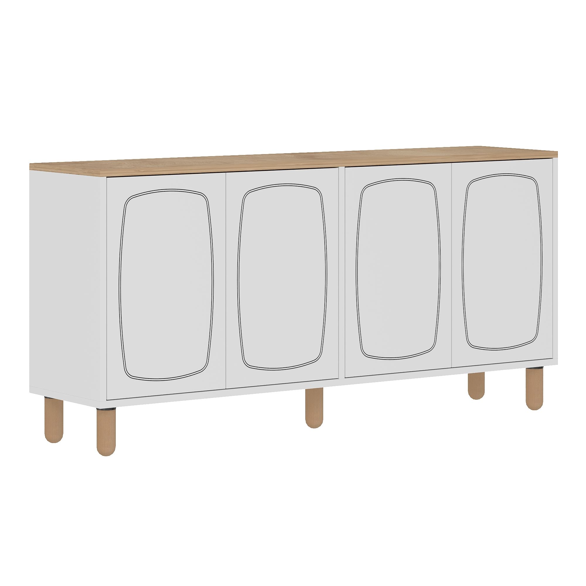 Consolă Hanah Home, PAL melaminat, 150 x 36 x 73 cm, sapphire stejar/alb, 327ODS1355 — imaginea 2