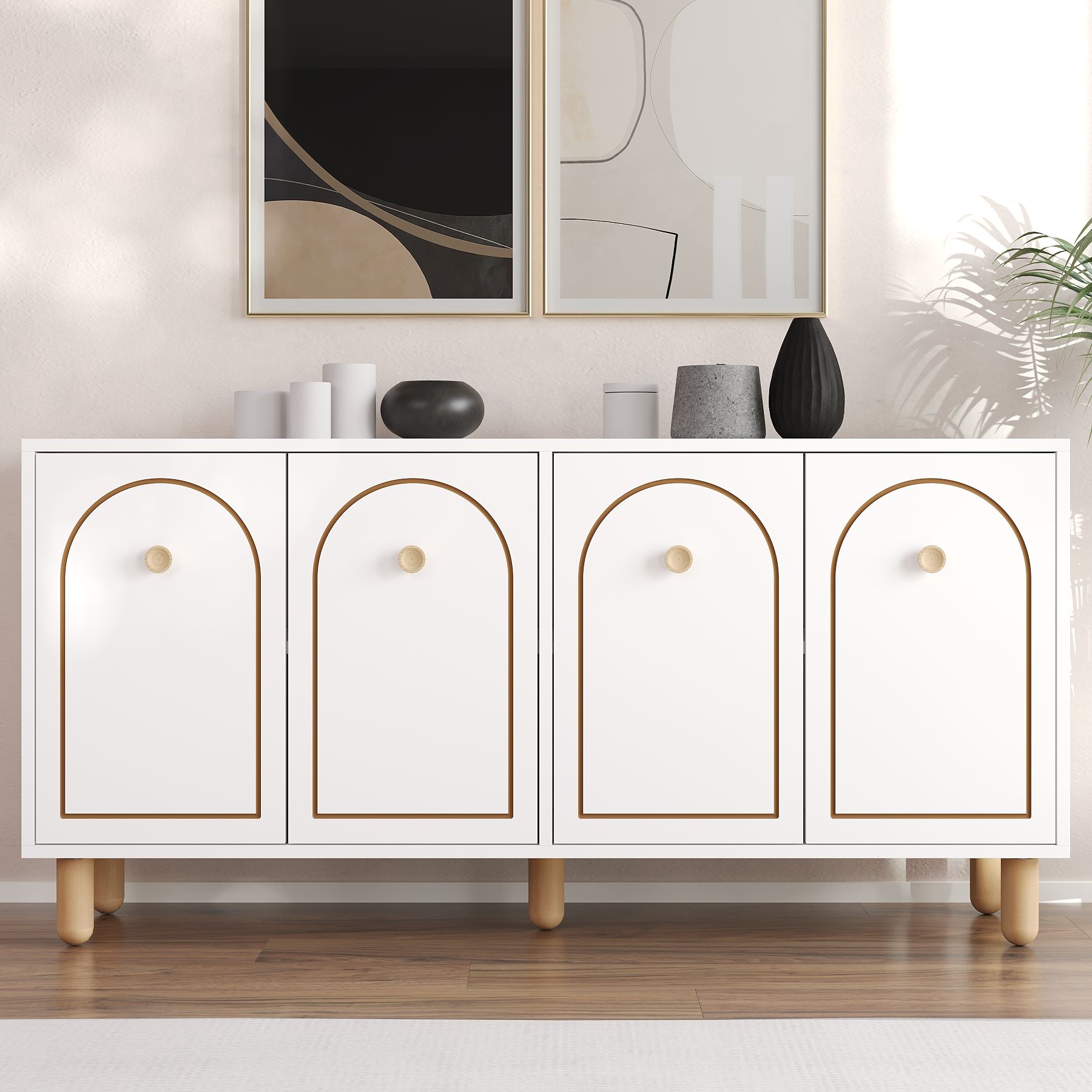 Consolă Hanah Home, PAL melaminat, 150 x 36 x 73 cm, alb, 327ODS1340 — imaginea 4