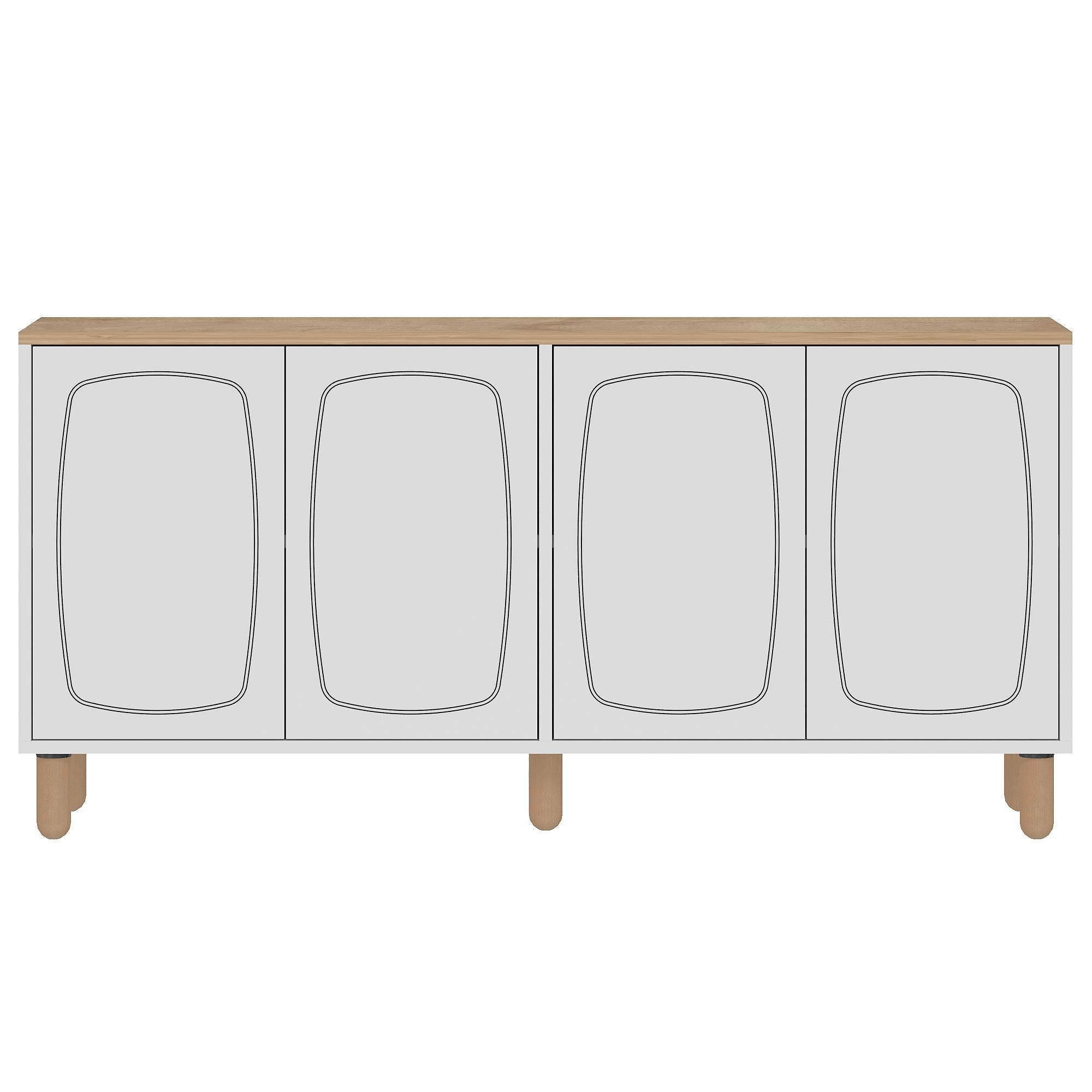 Consolă Hanah Home, PAL melaminat, 150 x 36 x 73 cm, sapphire stejar/alb, 327ODS1355 — imaginea 3