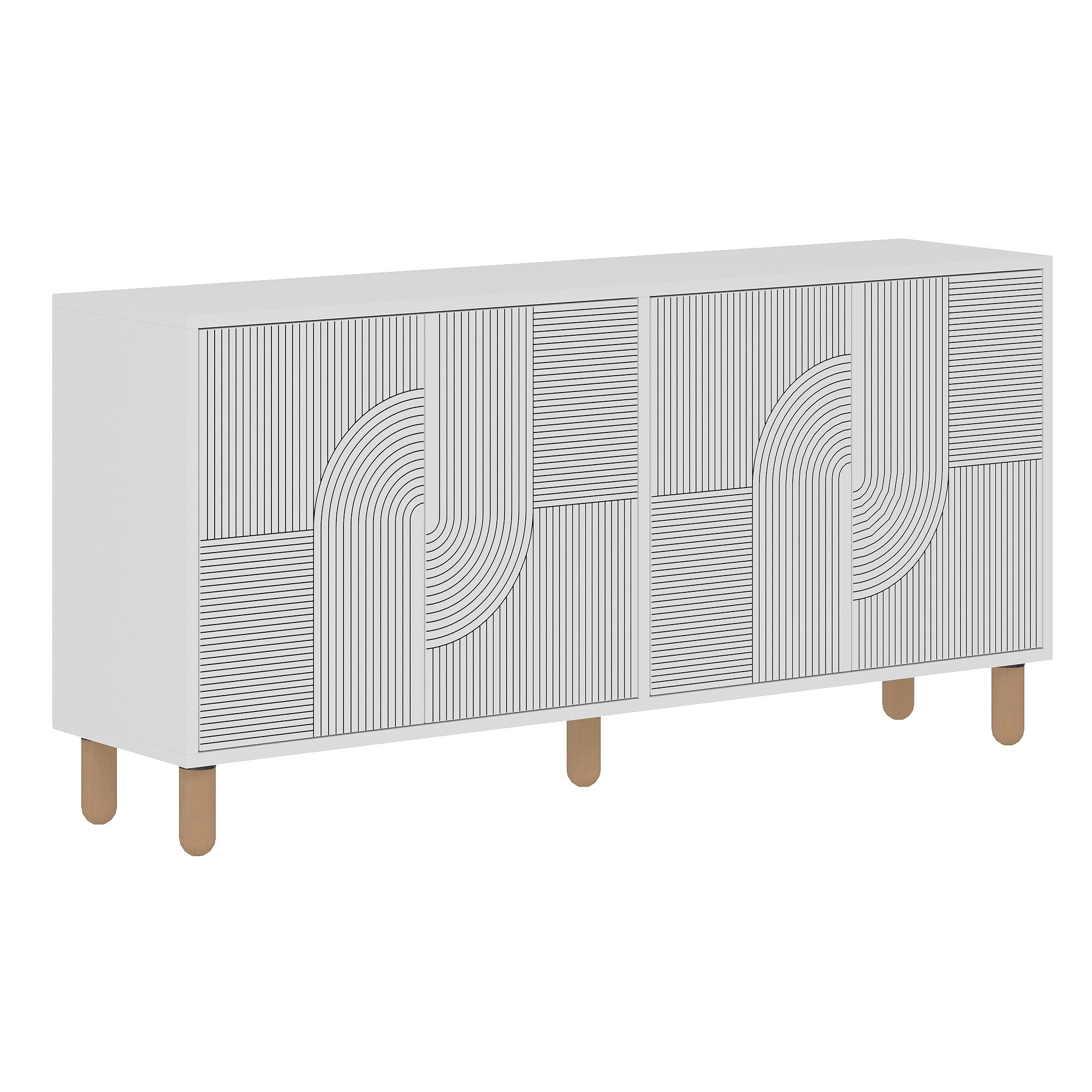 Consolă Hanah Home, PAL melaminat, 150 x 36 x 73 cm, alb, 327ODS1356 — imaginea 4