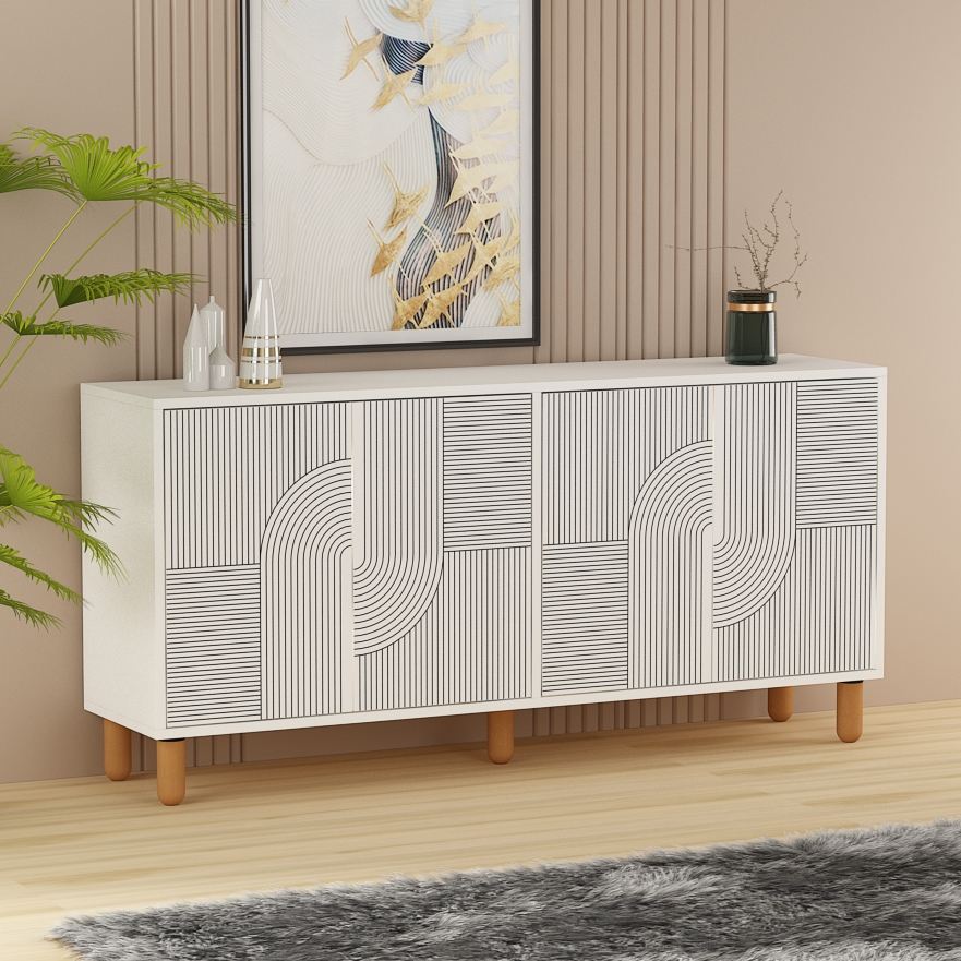 Consolă Hanah Home, PAL melaminat, 150 x 36 x 73 cm, alb, 327ODS1356 — imaginea 5