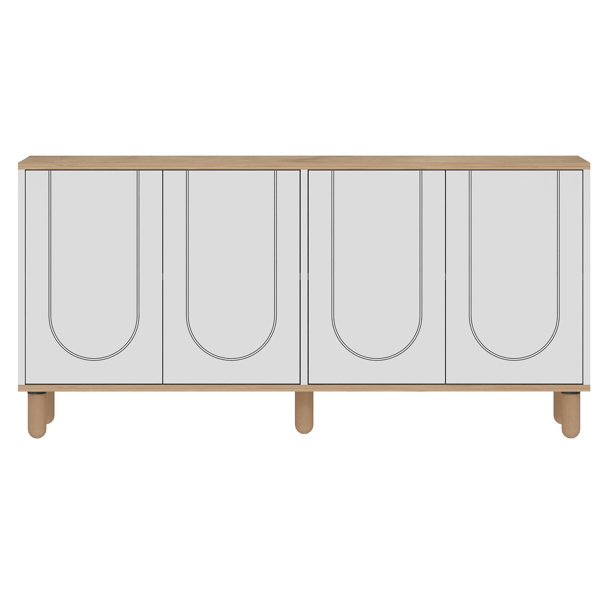 Consolă Hanah Home, PAL melaminat, 150 x 36 x 73 cm, sapphire stejar/alb, 327ODS1352 — imaginea 2