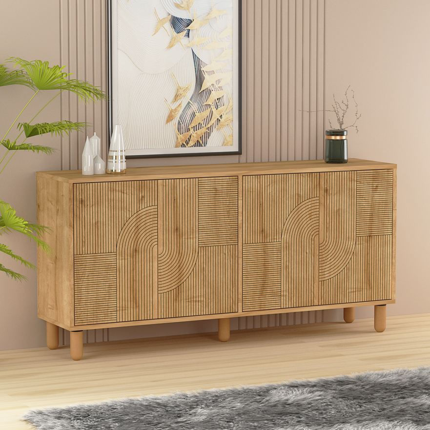 Consolă Hanah Home, PAL melaminat, 150 x 36 x 73 cm, sapphire stejar, 327ODS1357 — imaginea 3
