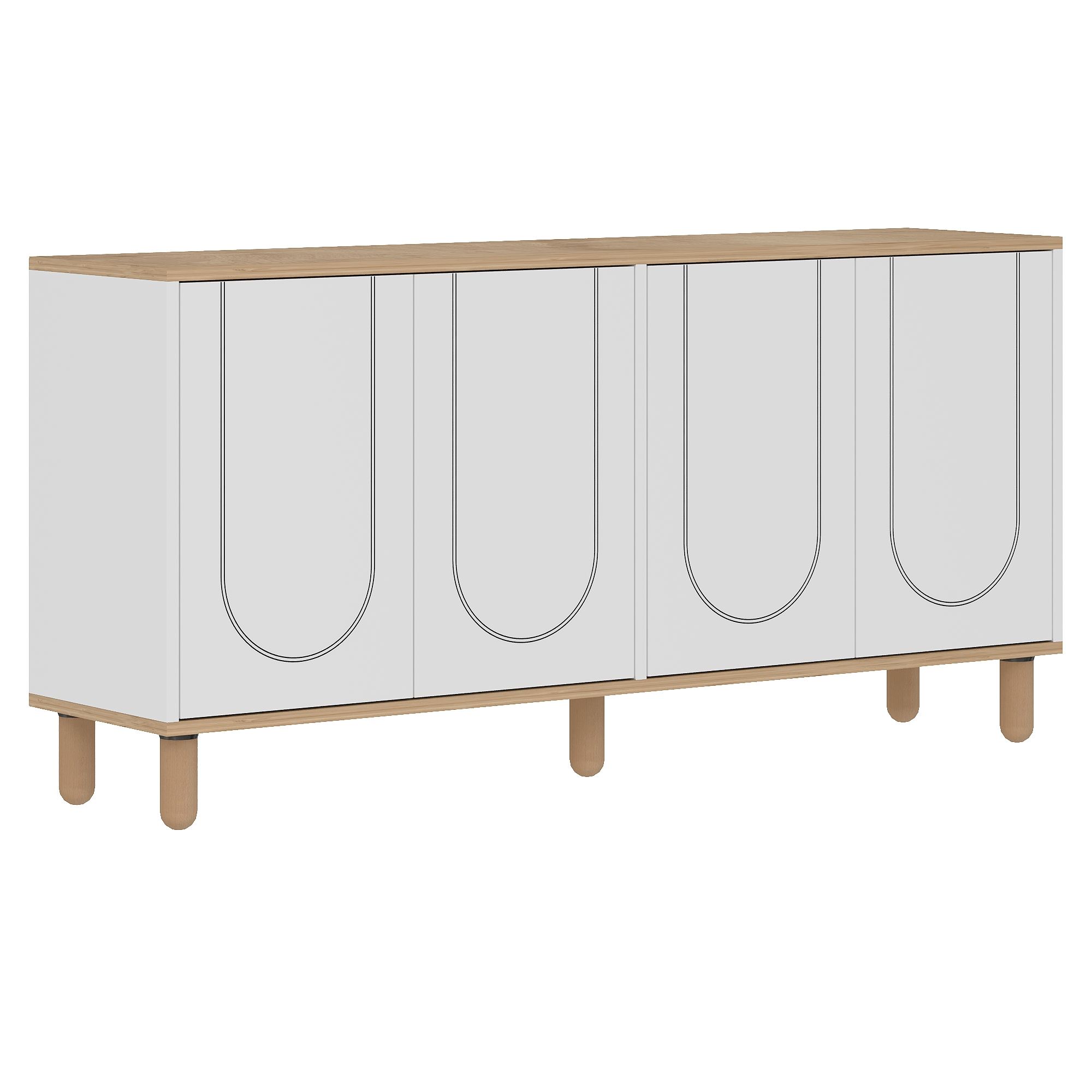 Consolă Hanah Home, PAL melaminat, 150 x 36 x 73 cm, sapphire stejar/alb, 327ODS1352 — imaginea 5