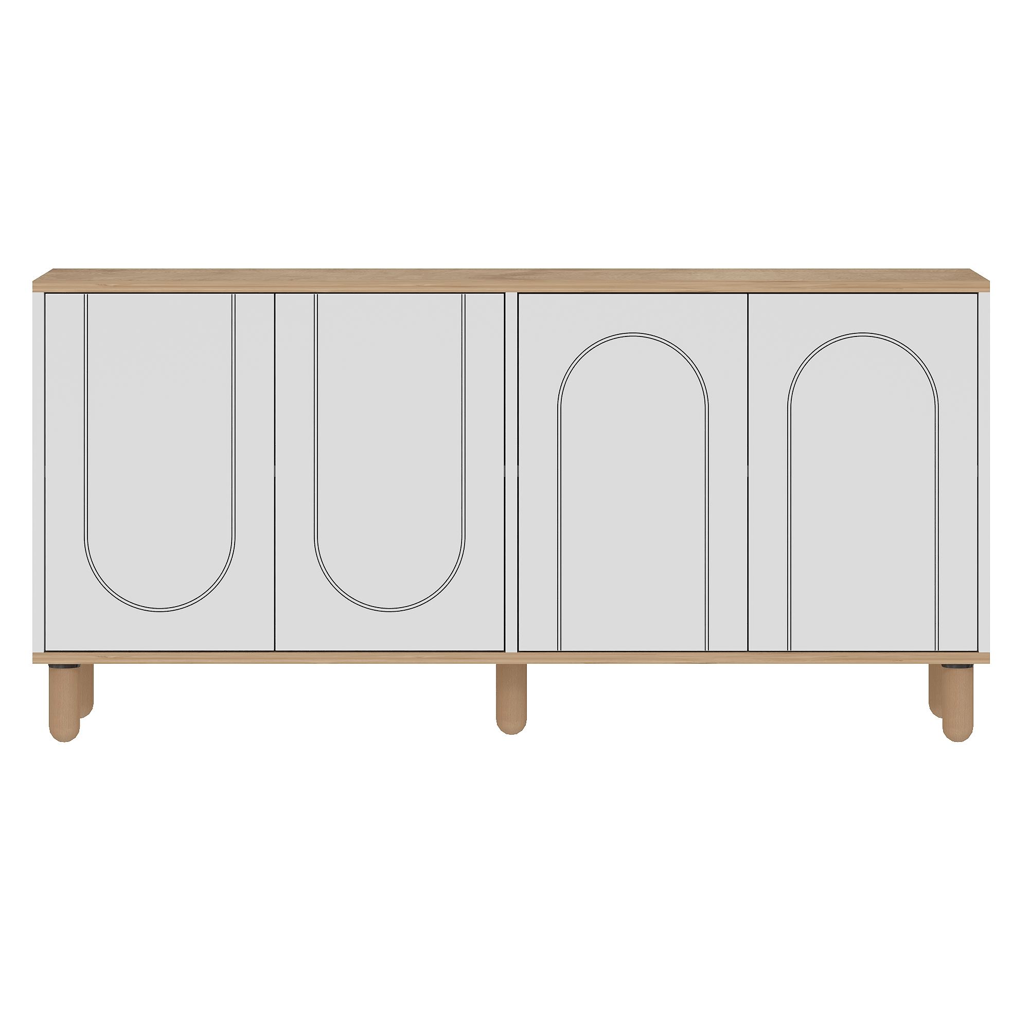 Consolă Hanah Home, PAL melaminat, 150 x 36 x 73 cm, sapphire stejar/alb, 327ODS1354 — imaginea 2