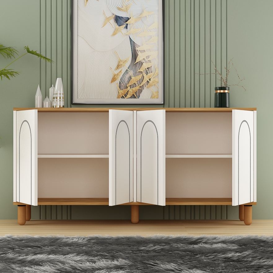 Consolă Hanah Home, PAL melaminat, 150 x 36 x 73 cm, sapphire stejar/alb, 327ODS1353 — imaginea 3