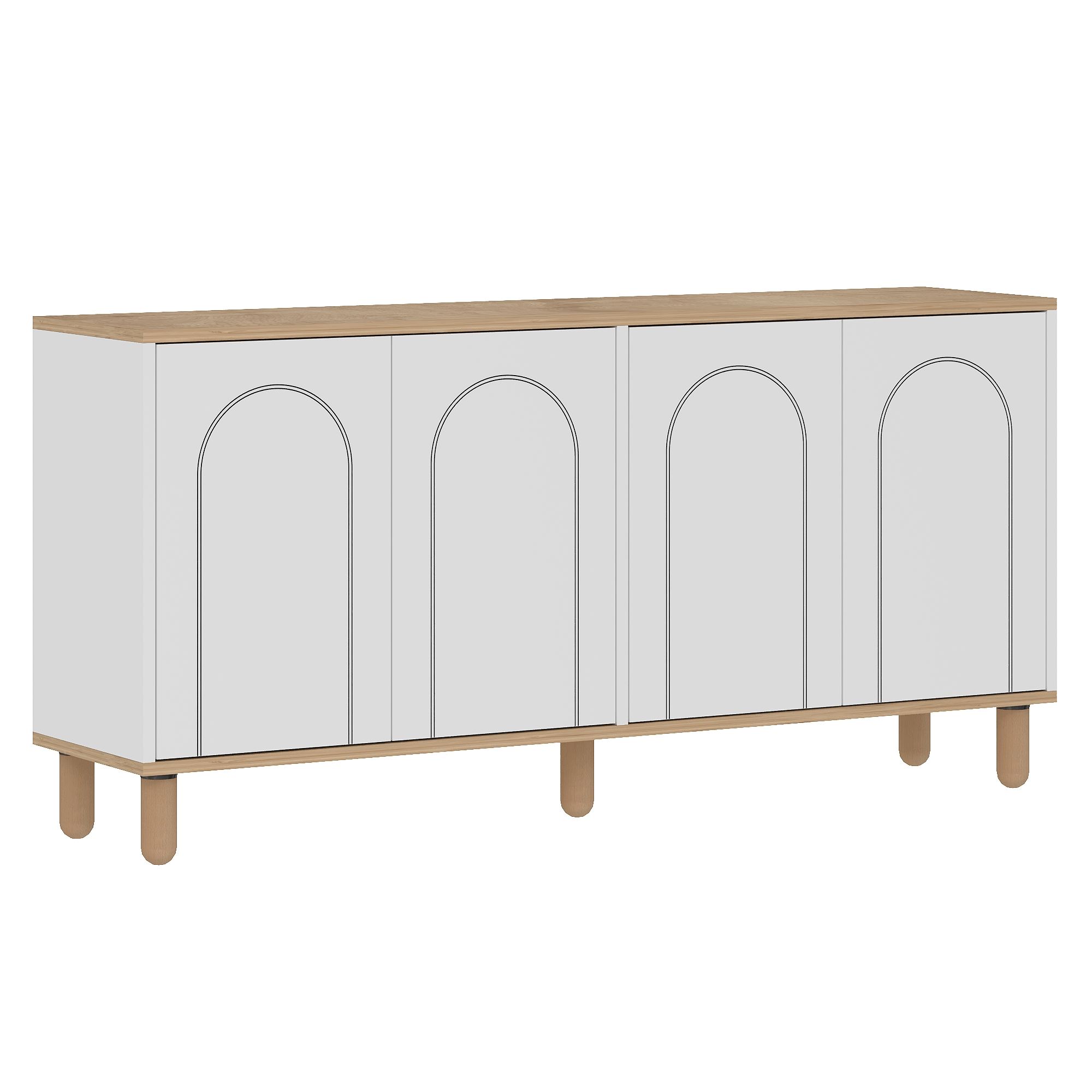 Consolă Hanah Home, PAL melaminat, 150 x 36 x 73 cm, sapphire stejar/alb, 327ODS1353 — imaginea 4