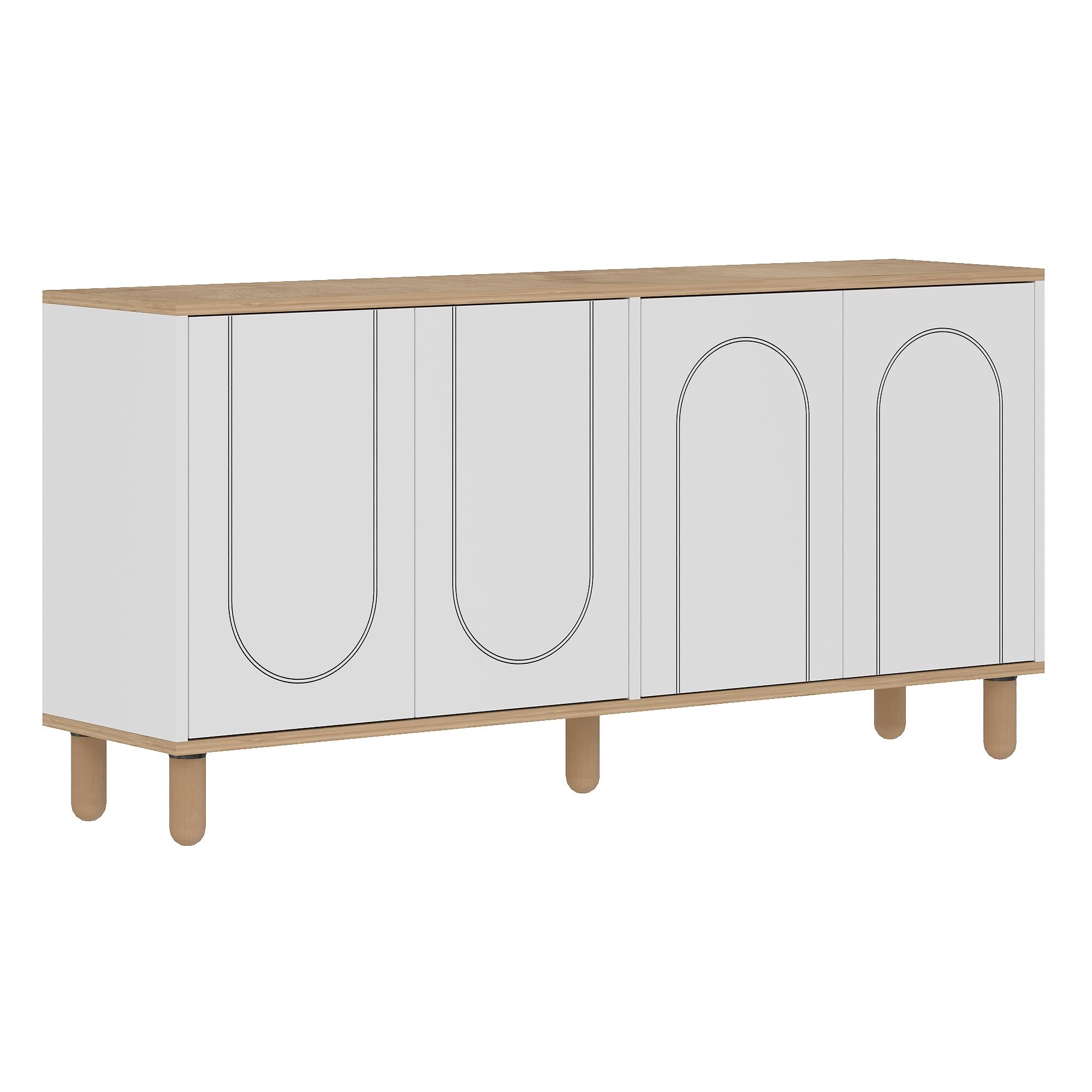 Consolă Hanah Home, PAL melaminat, 150 x 36 x 73 cm, sapphire stejar/alb, 327ODS1354 — imaginea 4