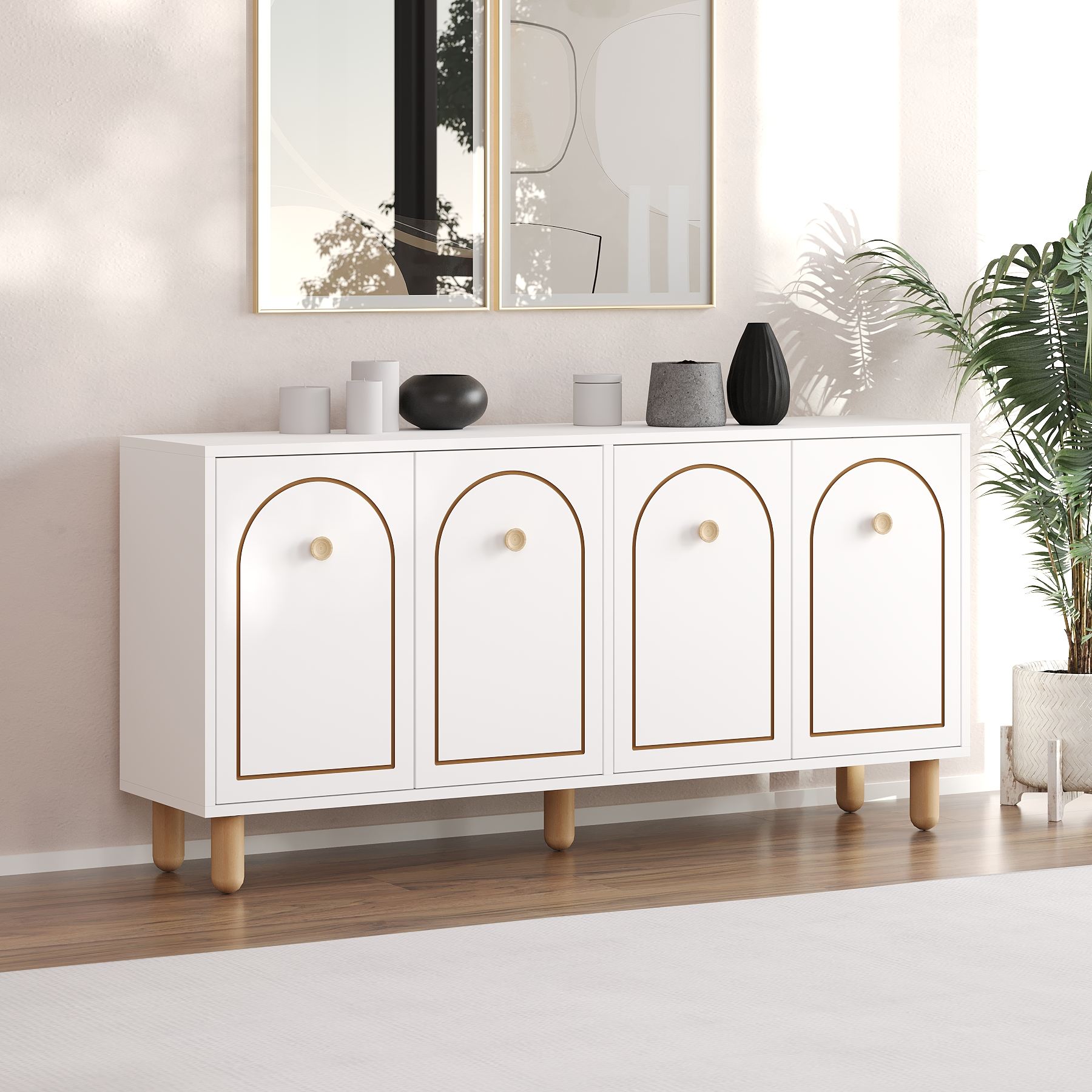 Consolă Hanah Home, PAL melaminat, 150 x 36 x 73 cm, alb, 327ODS1340 — imaginea 5