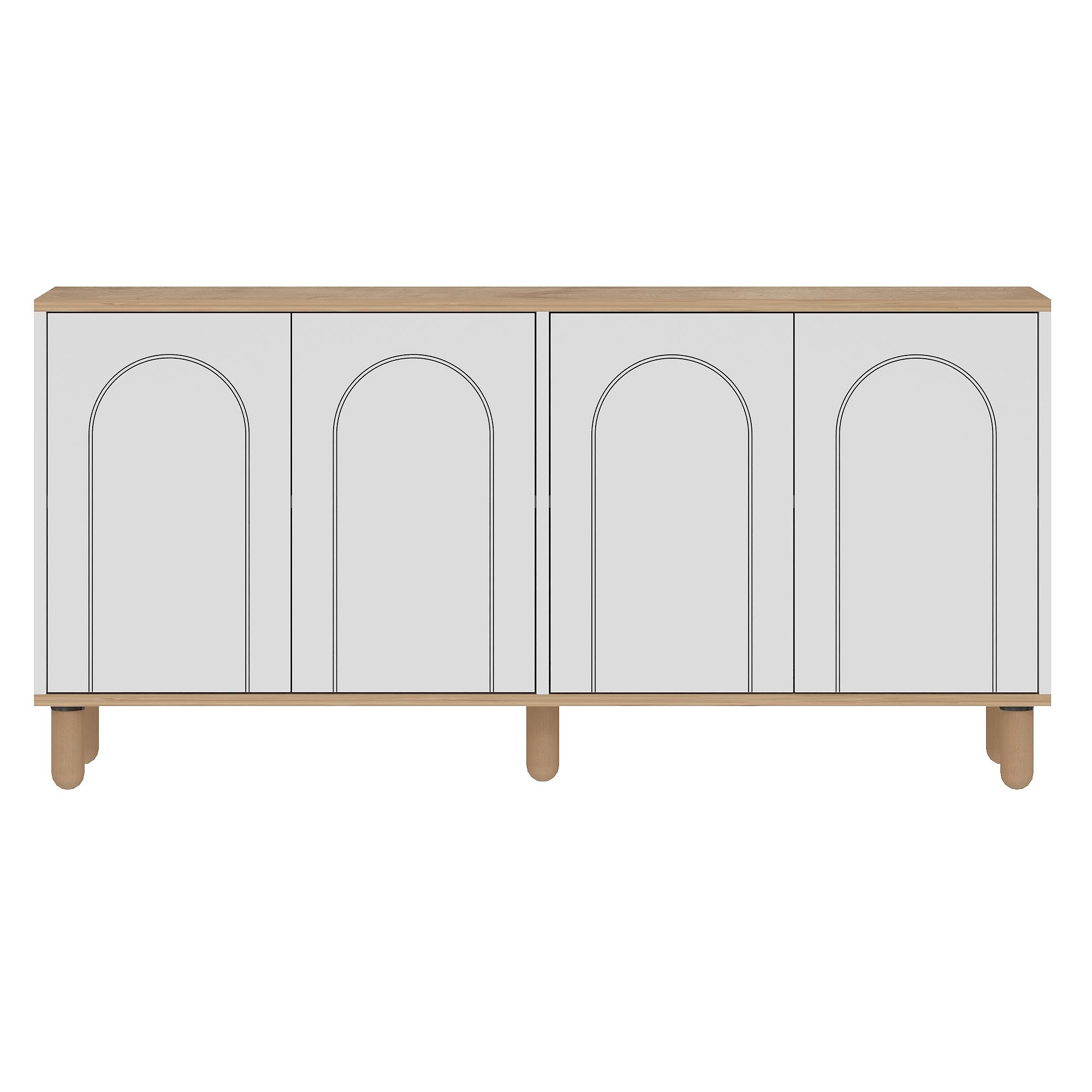 Consolă Hanah Home, PAL melaminat, 150 x 36 x 73 cm, sapphire stejar/alb, 327ODS1353 — imaginea 6