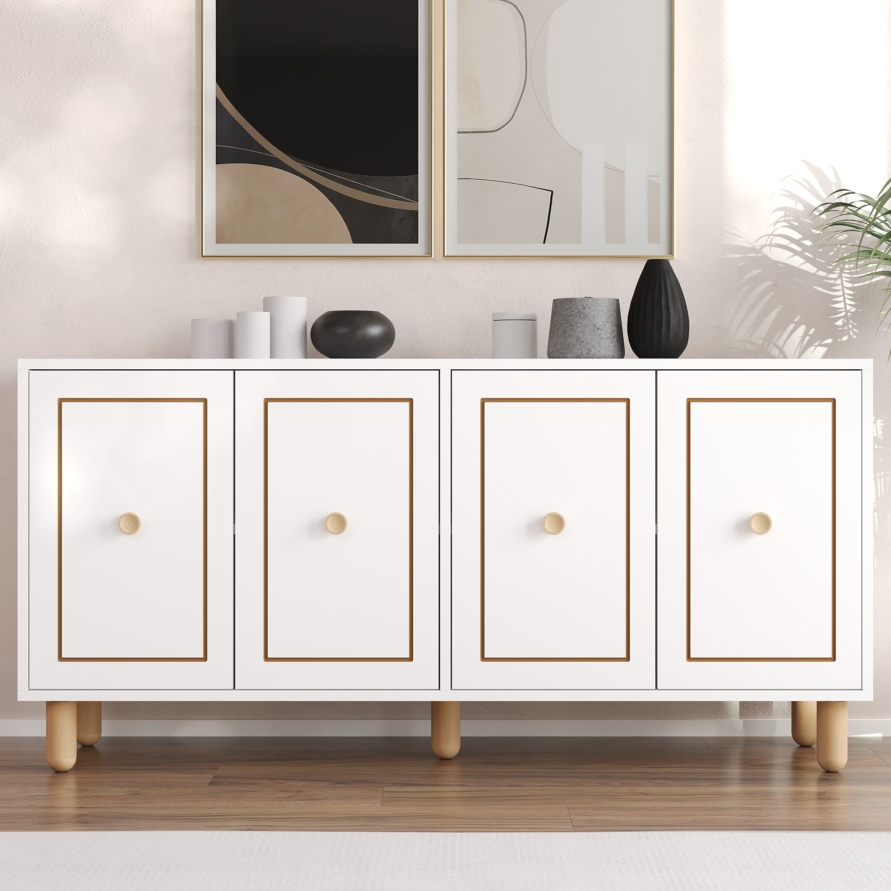 Consolă Hanah Home, PAL melaminat, 150 x 36 x 73 cm, alb, 327ODS1342 — imaginea 4