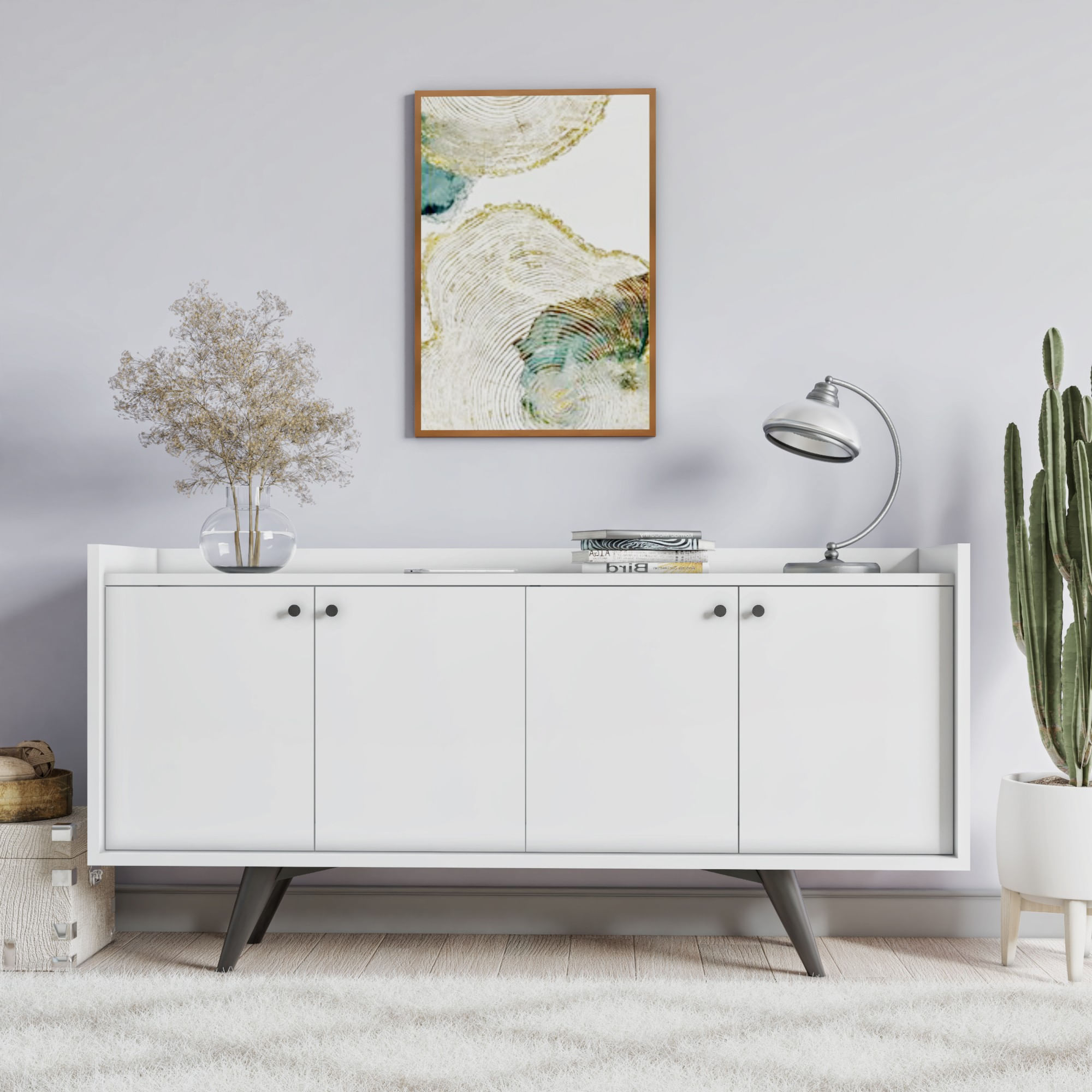 Consolă Hanah Home, PAL melaminat, 150 x 40 x 75 cm, alb, 811MDD3424 — imaginea 3