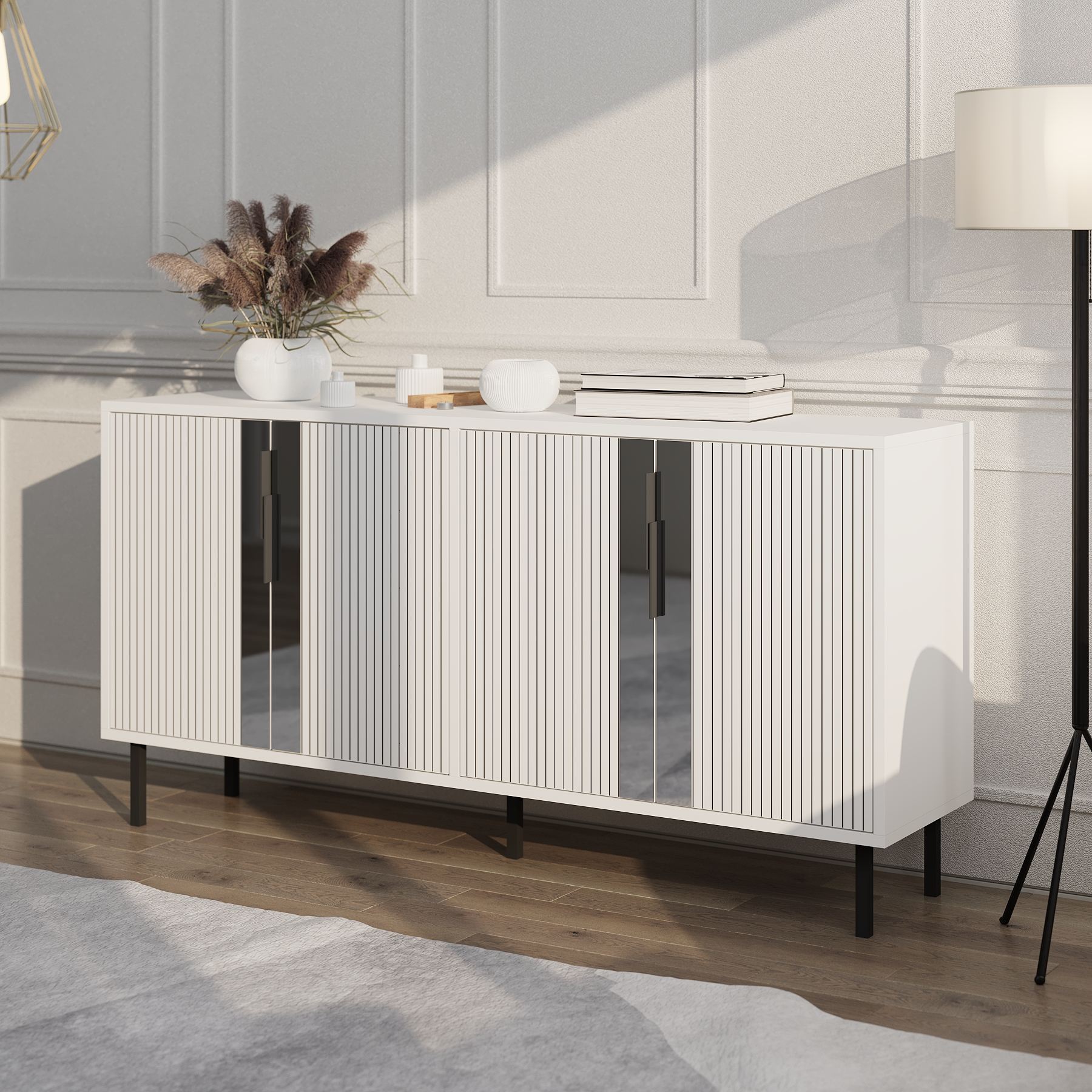 Consolă Hanah Home, PAL melaminat, 150 x 36 x 75 cm, alb, 327ODS1339 — imaginea 3