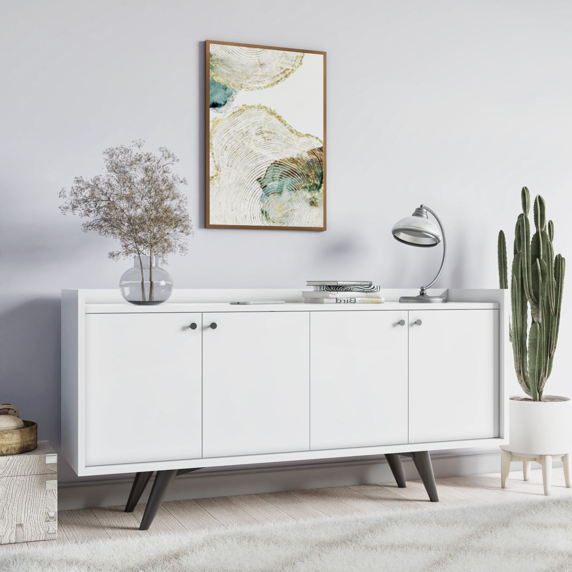 Consolă Hanah Home, PAL melaminat, 150 x 40 x 75 cm, alb, 811MDD3424 — imaginea 5