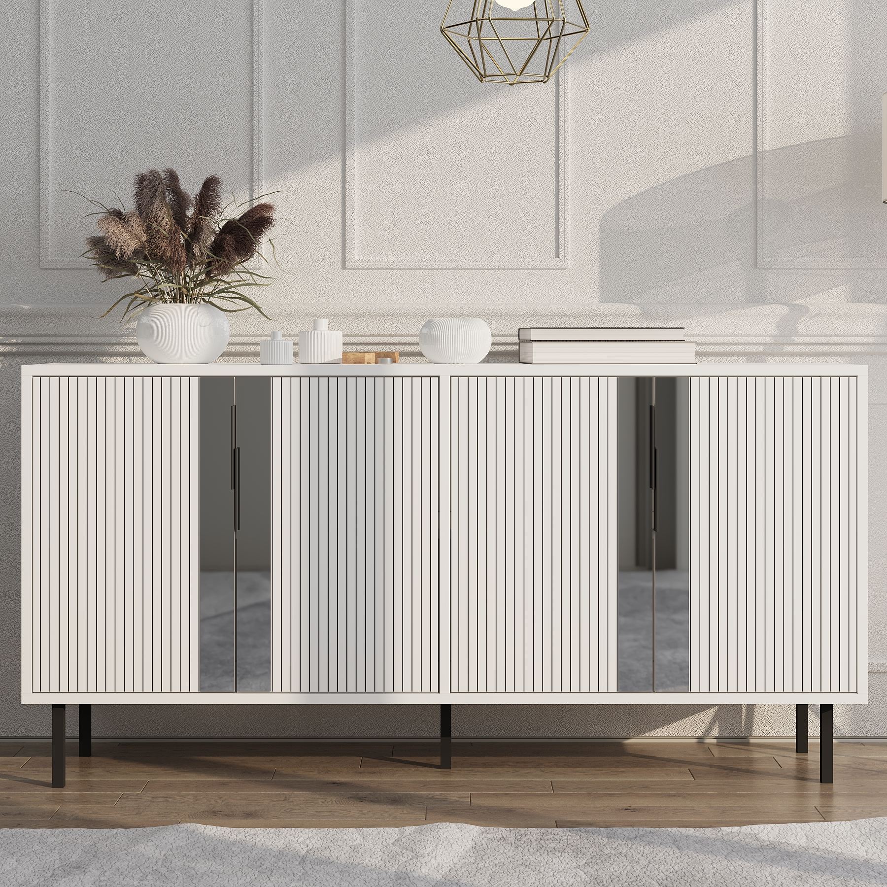 Consolă Hanah Home, PAL melaminat, 150 x 36 x 75 cm, alb, 327ODS1339 — imaginea 5