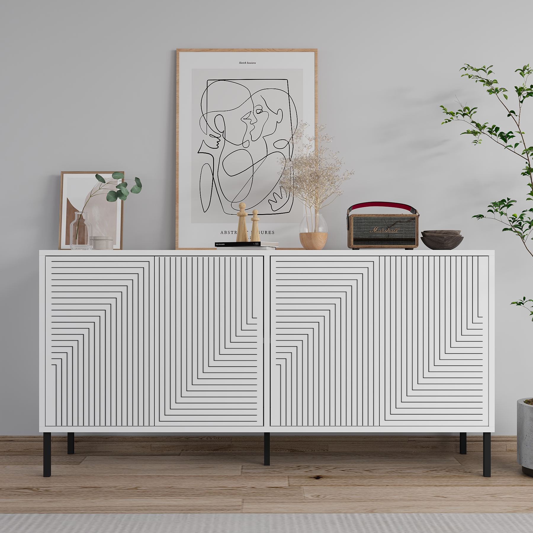 Consolă Hanah Home, PAL melaminat, 150 x 36 x 75 cm, alb, 327ODS1345 — imaginea 4