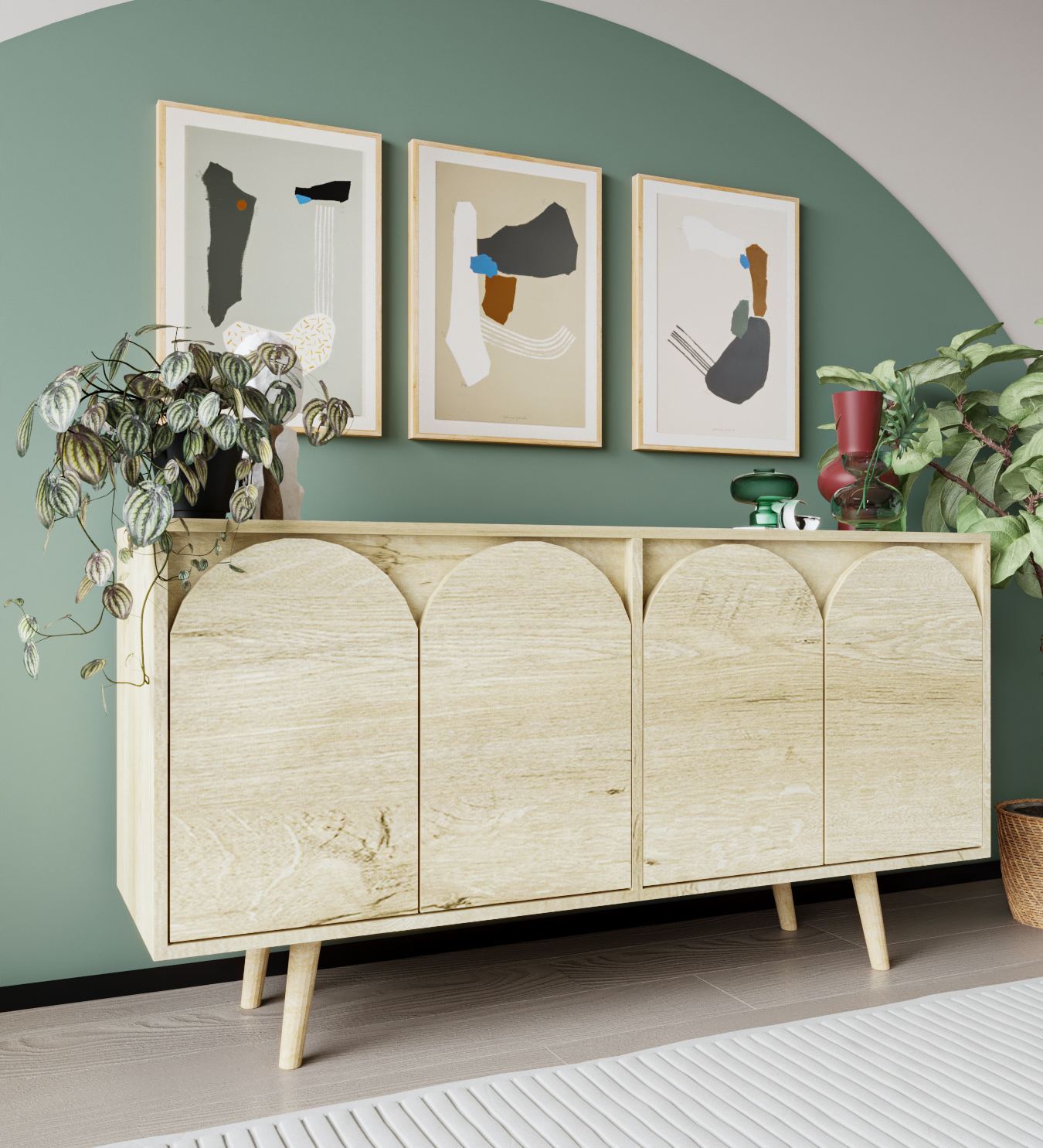 Consolă Hanah Home, PAL melaminat, 150 x 45 x 80 cm, sapphire stejar, 469ORN1516 — imaginea 4