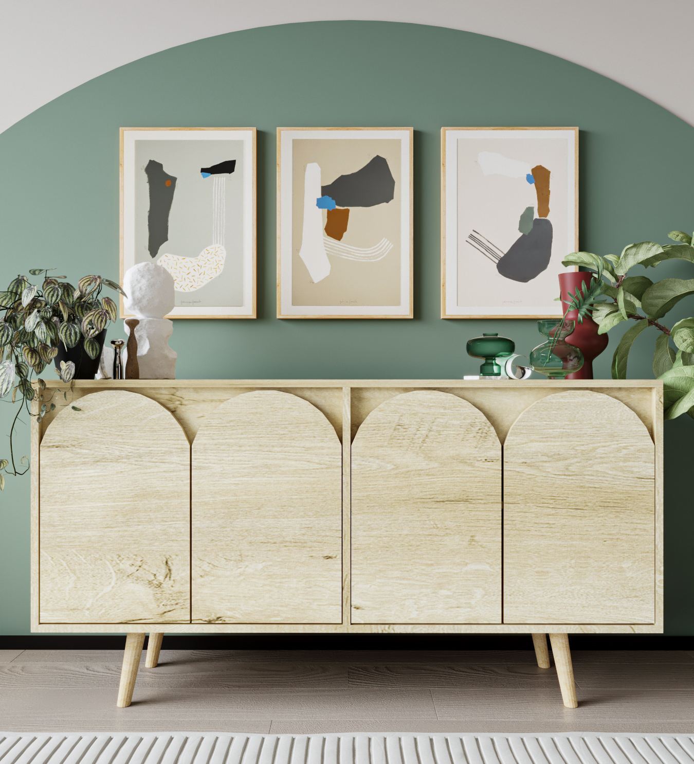 Consolă Hanah Home, PAL melaminat, 150 x 45 x 80 cm, sapphire stejar, 469ORN1516 — imaginea 6
