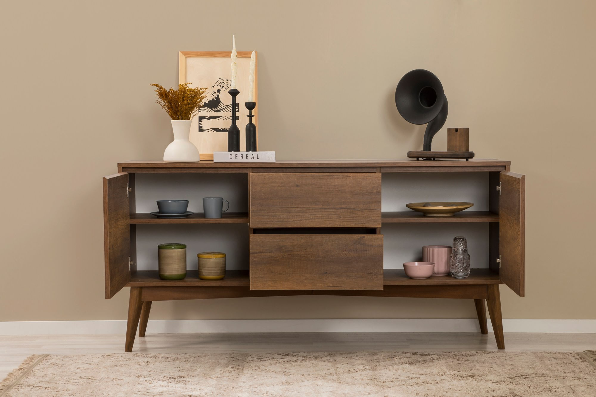 Consolă Hanah Home, PAL melaminat, 170 x 45 x 82.5 cm, nuc, 869VEL1735 — imaginea 6