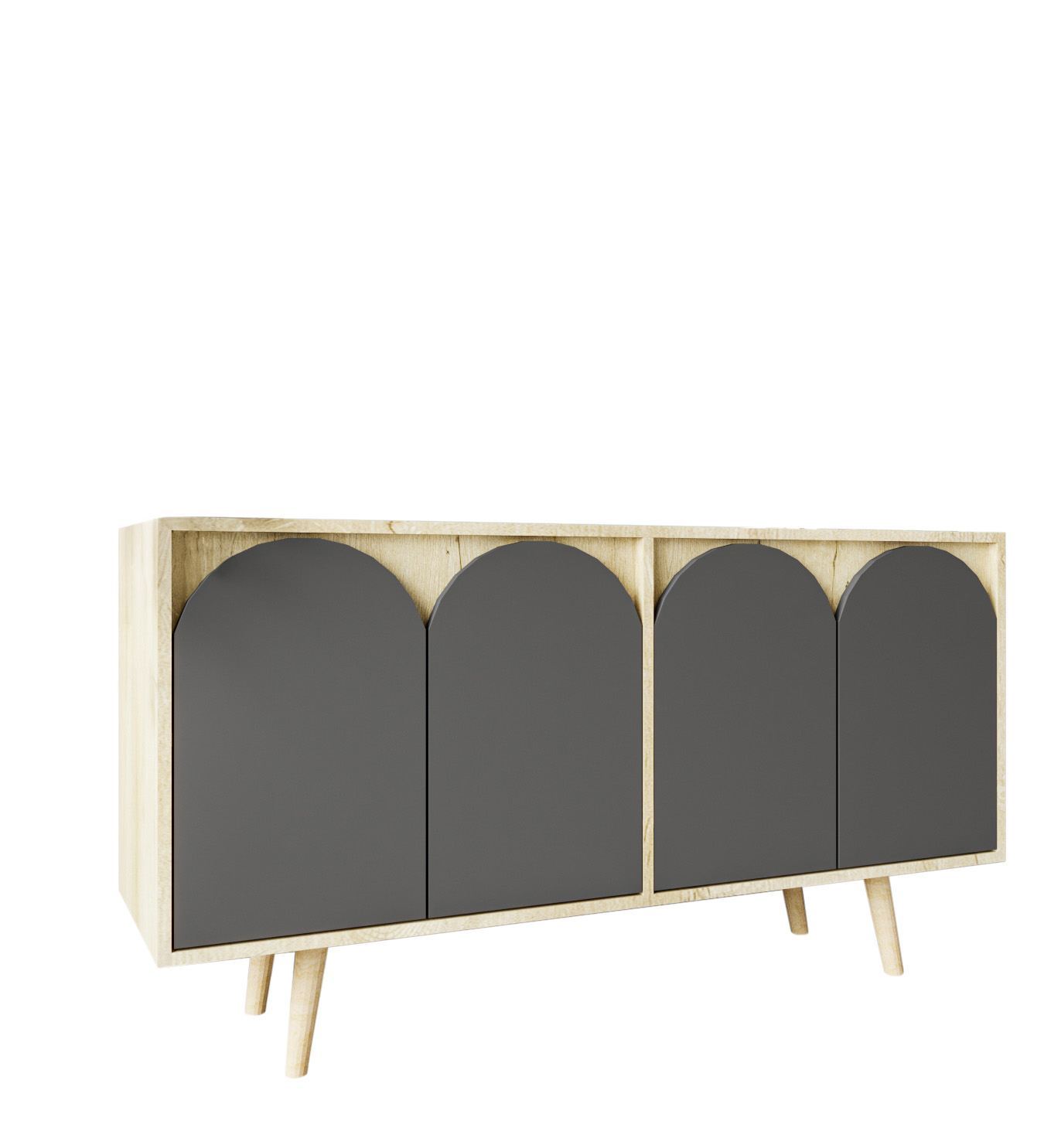 Consolă Hanah Home, PAL melaminat, 150 x 45 x 80 cm, sapphire stejar/antracit, 469ORN1515 — imaginea 3