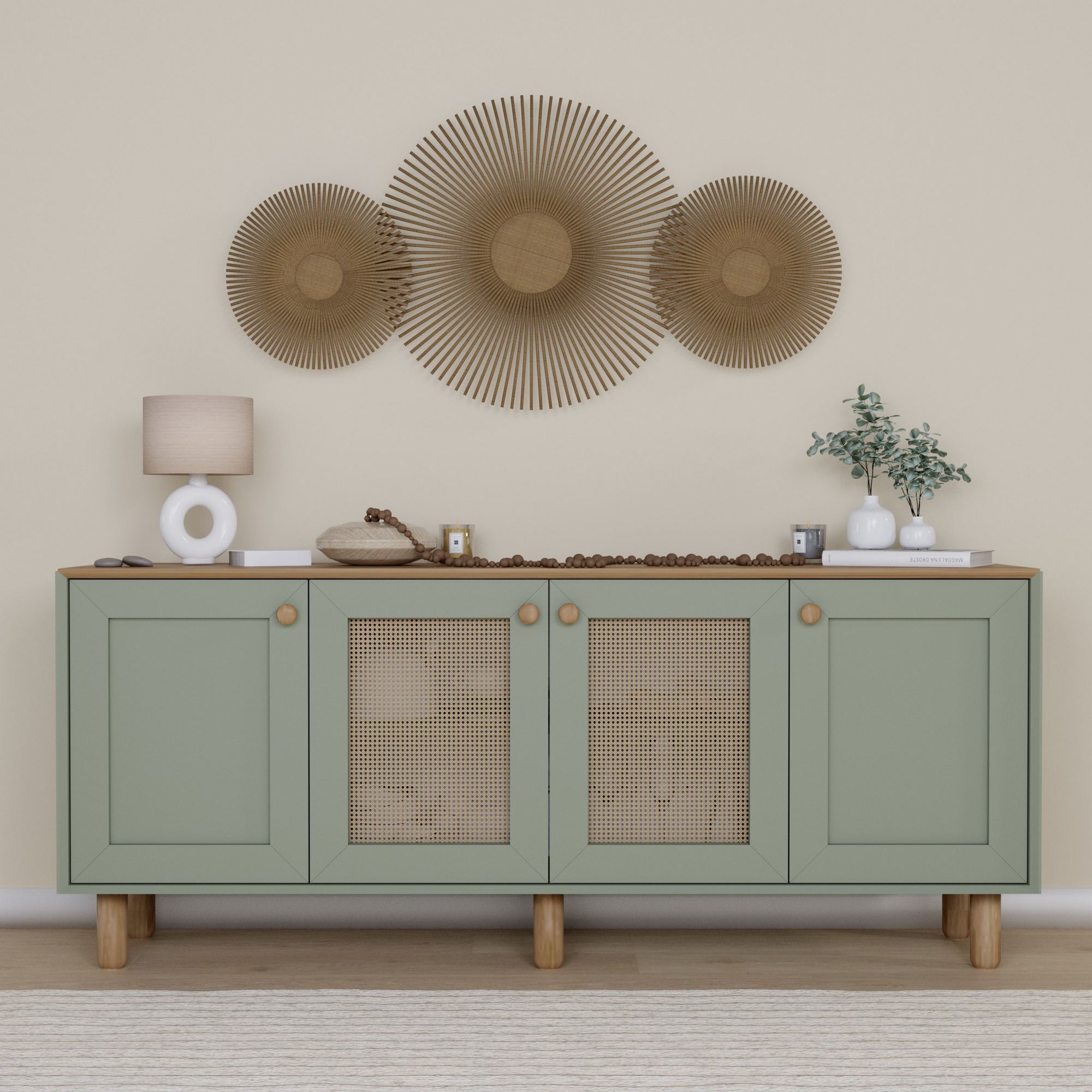 Consolă Hanah Home, PAL melaminat, 180 x 40 x 75 cm, verde, 350MWD1502 — imaginea 2