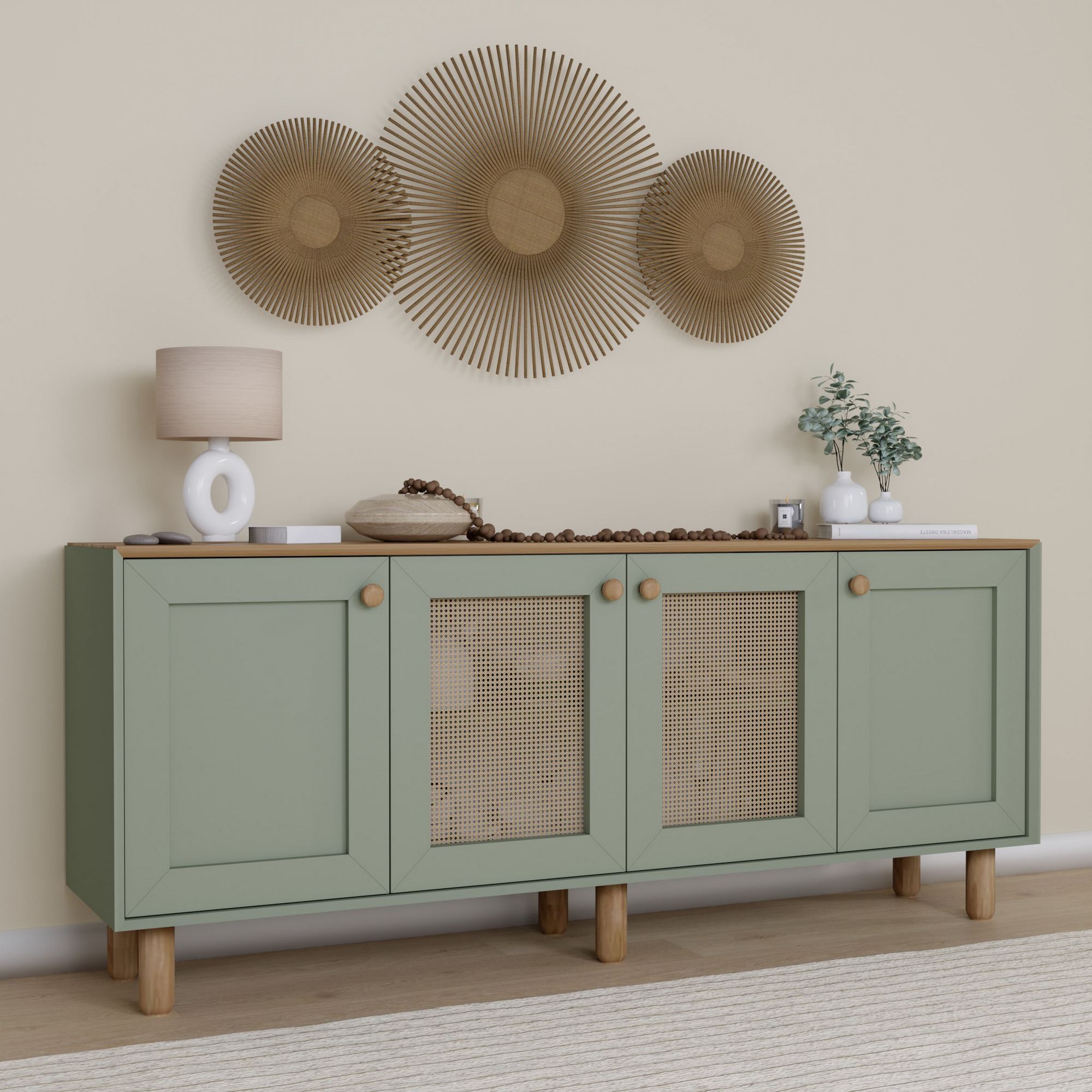 Consolă Hanah Home, PAL melaminat, 180 x 40 x 75 cm, verde, 350MWD1502 — imaginea 7