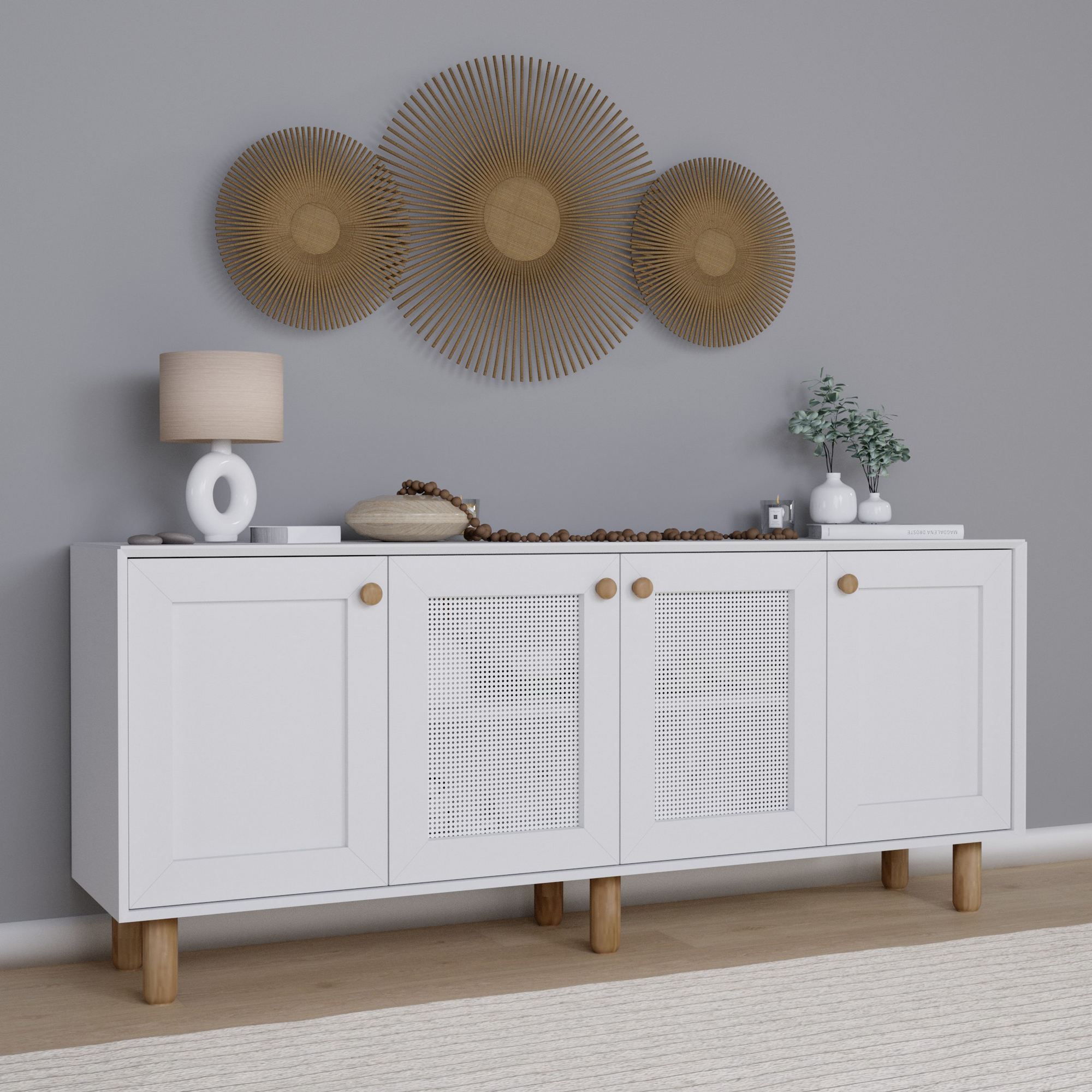 Consolă Hanah Home, PAL melaminat, 180 x 40 x 75 cm, alb, 350MWD1503 — imaginea 3