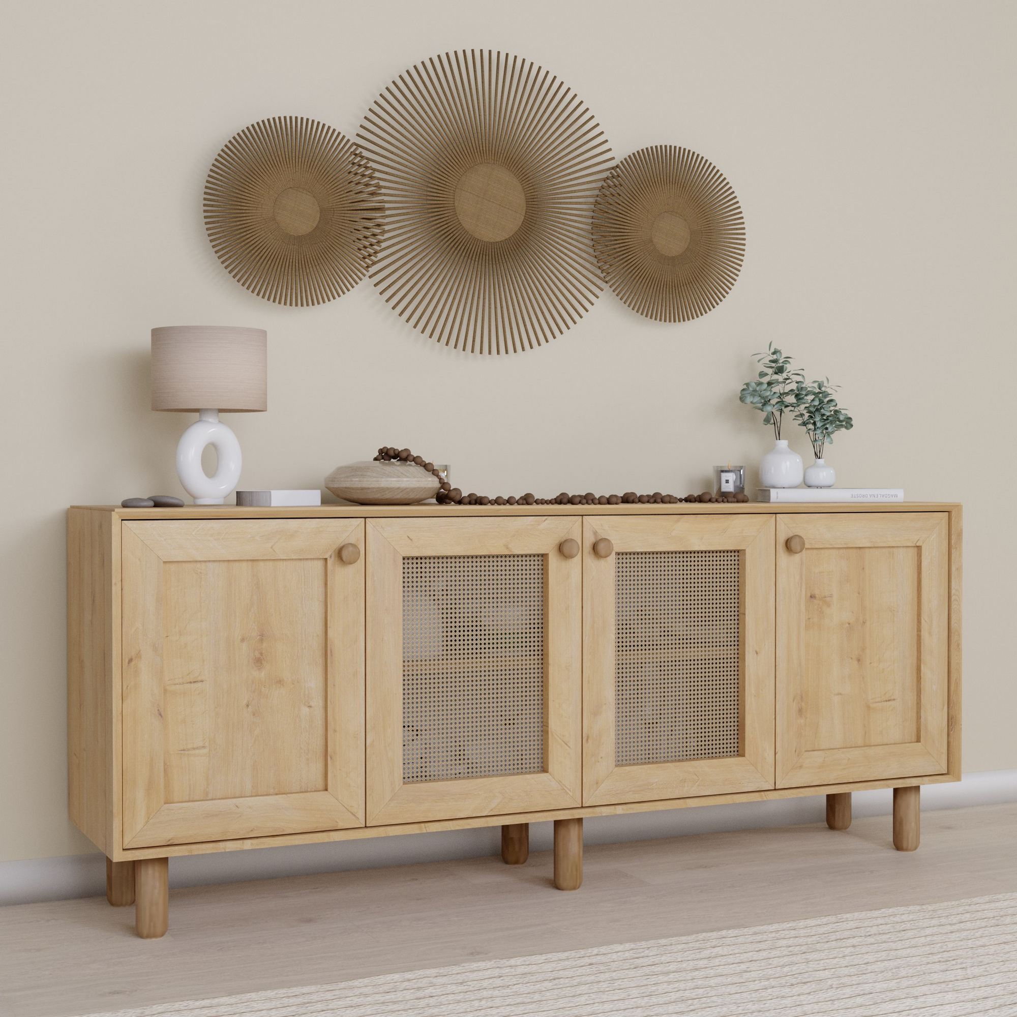 Consolă Hanah Home, PAL melaminat, 180 x 40 x 75 cm, nuc, 350MWD1501 — imaginea 4