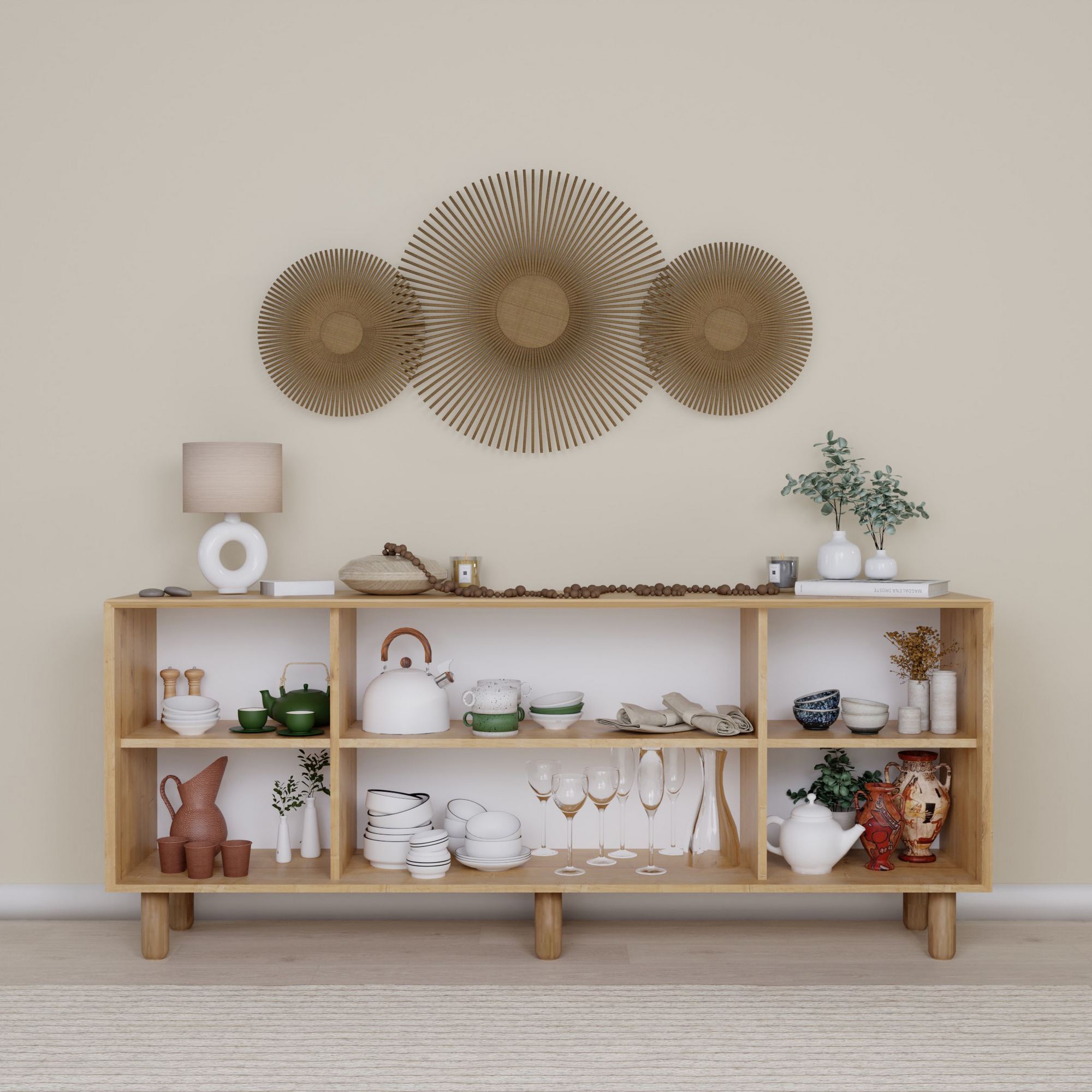 Consolă Hanah Home, PAL melaminat, 180 x 40 x 75 cm, nuc, 350MWD1501 — imaginea 5